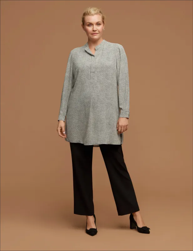 Plus Size Rambling Dot Nehru Tunic sold by Anne Klein