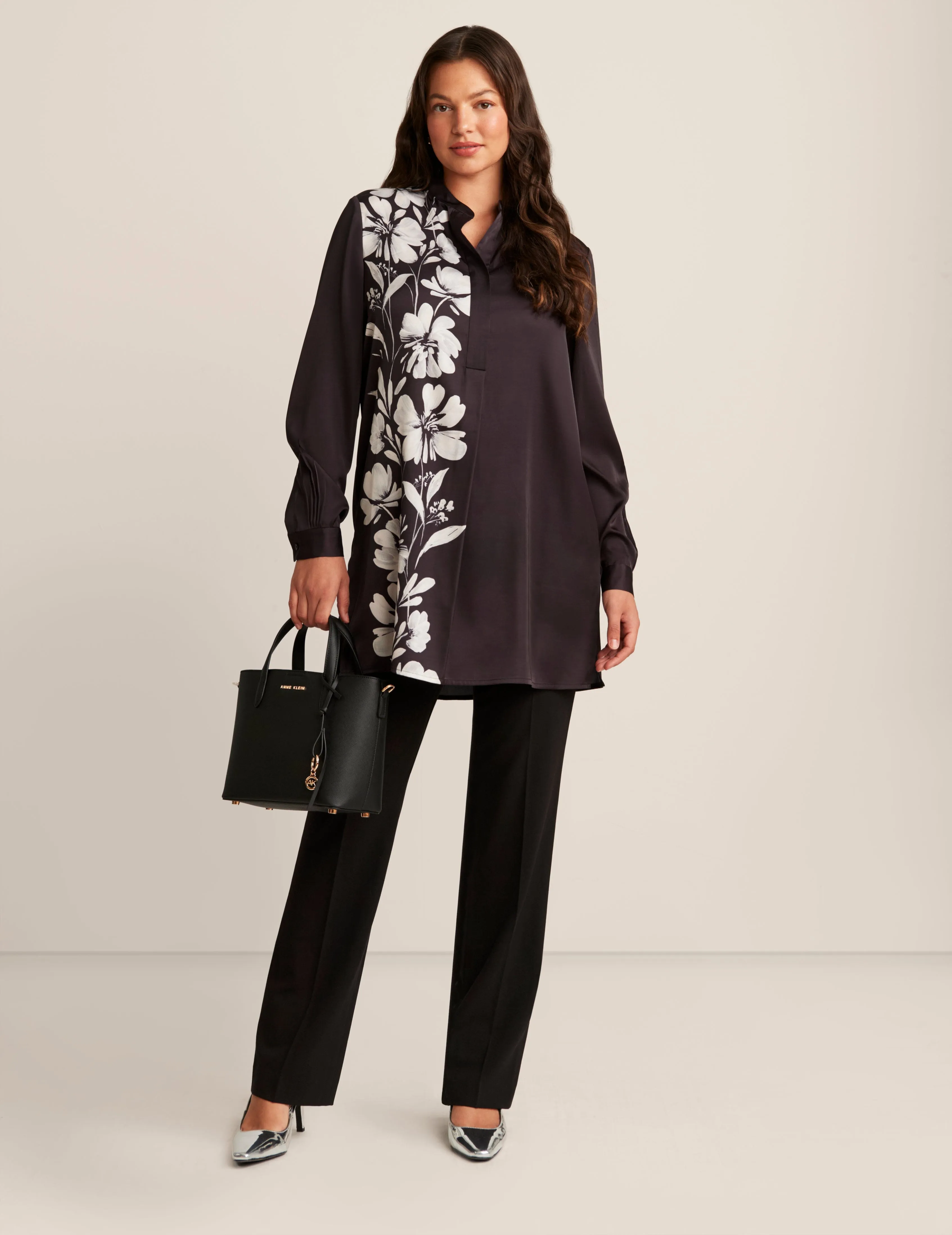 Long Sleeve Popover Tunic Blouse sold by Anne Klein