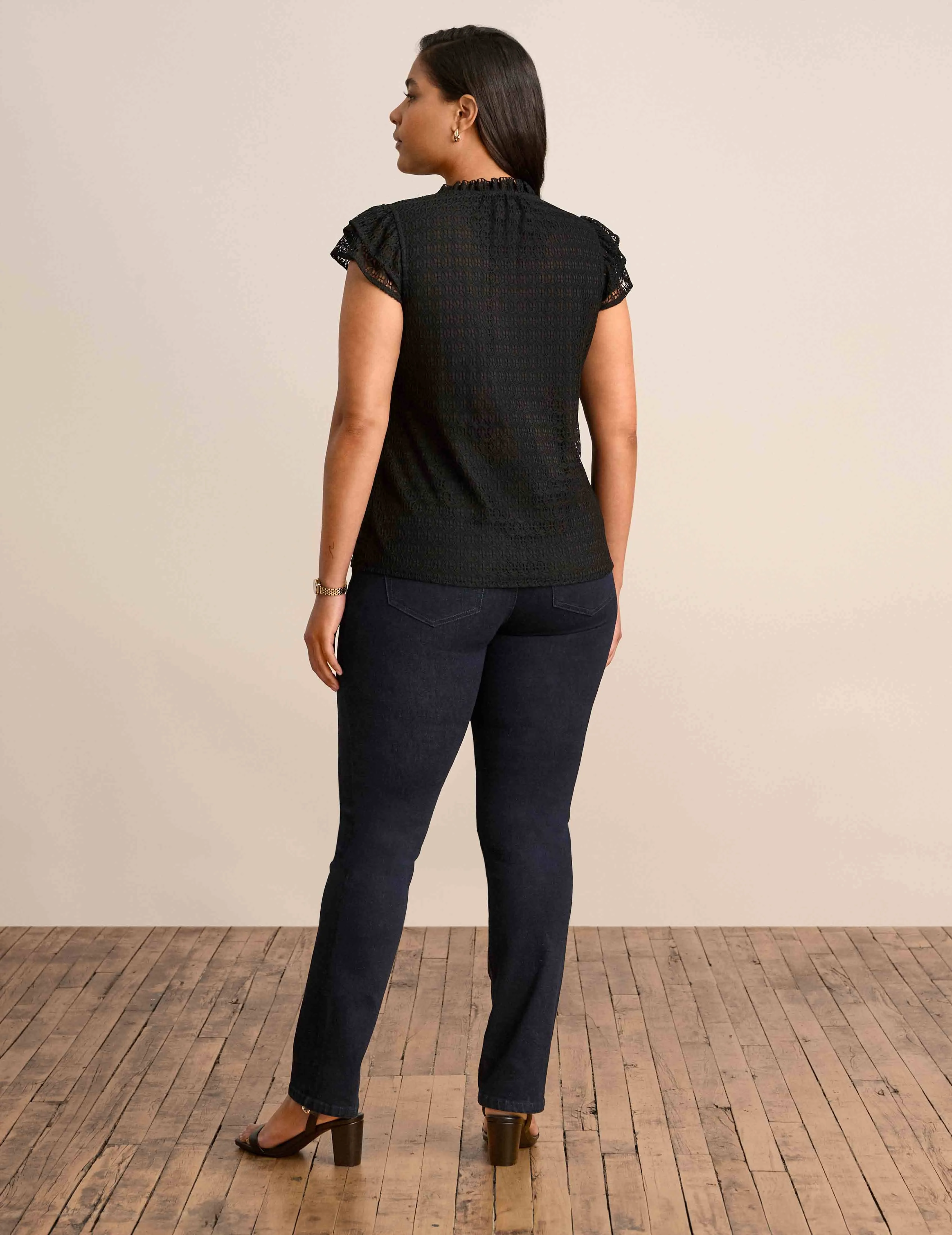 Diamond Fleur Lace Ruffle Sleeve Top sold by Anne Klein product image thumbnail 2