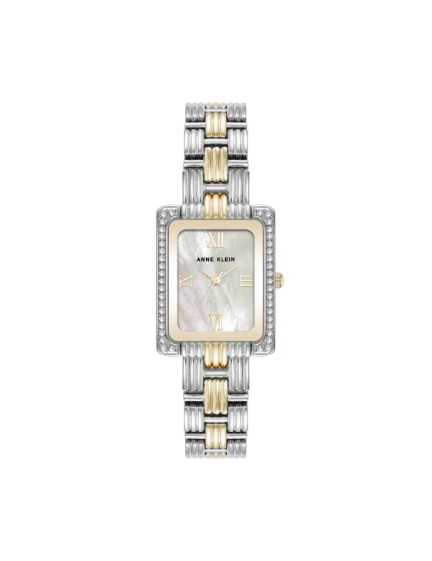 Premium Crystal Accented Grooved Link Bracelet Watch sold by Anne Klein
