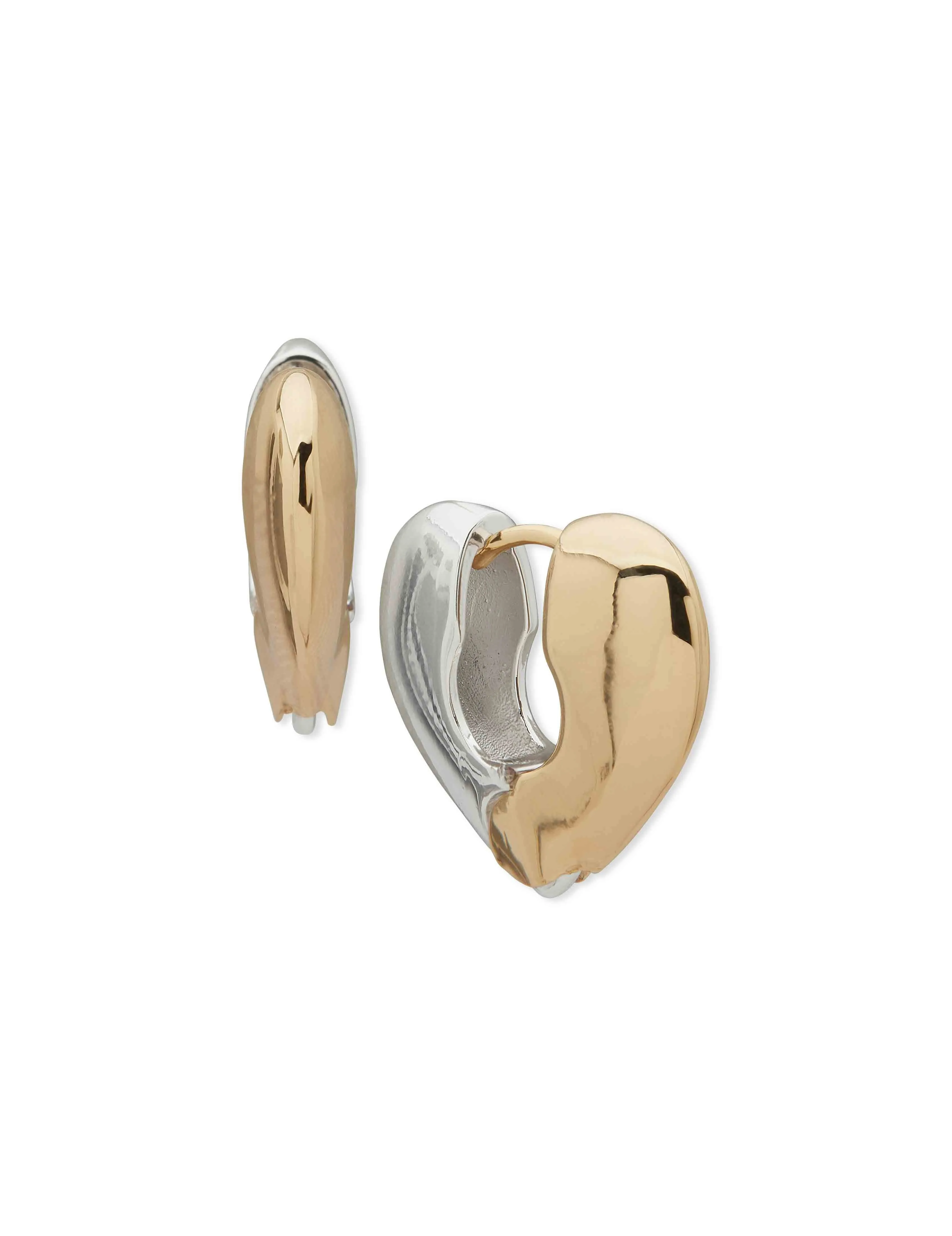 20MM Heart Huggie - Gold/Silver sold by Anne Klein