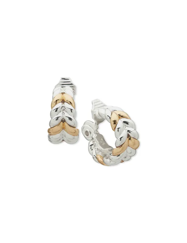 Braided Hoop Earring - Gold/Silver sold by Anne Klein
