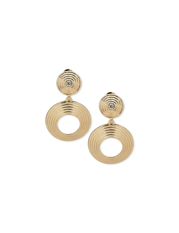 Spiral Drop Earring - Gold/Crystal sold by Anne Klein