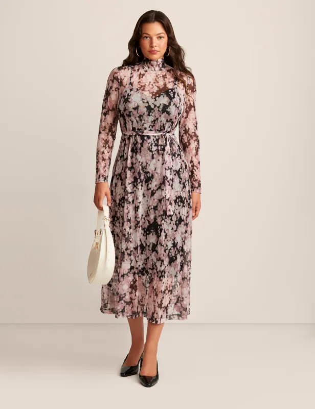 Long Sleeve Mock Neck Midi Dress sold by Anne Klein