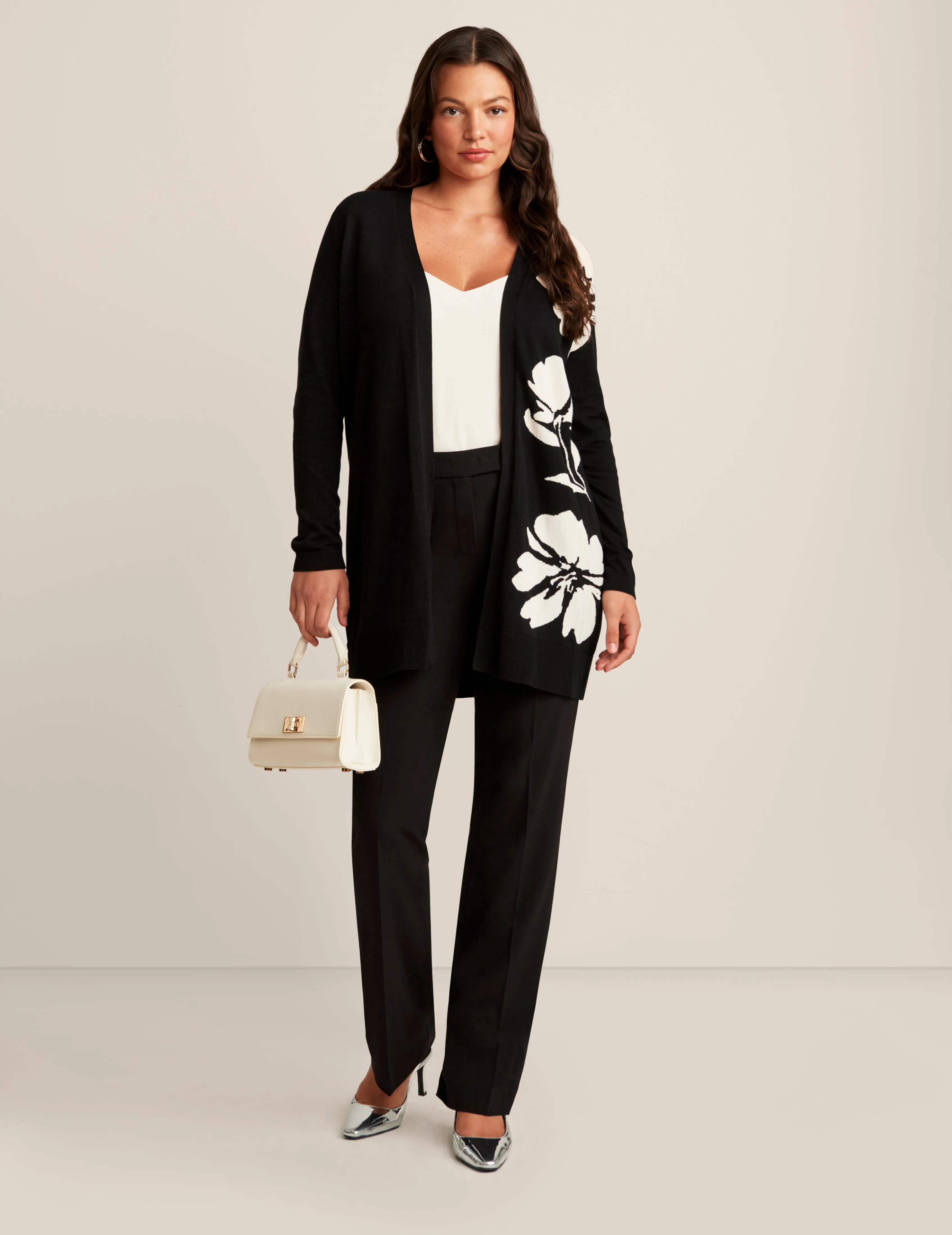 Floral Kissing Front Cardigan sold by Anne Klein