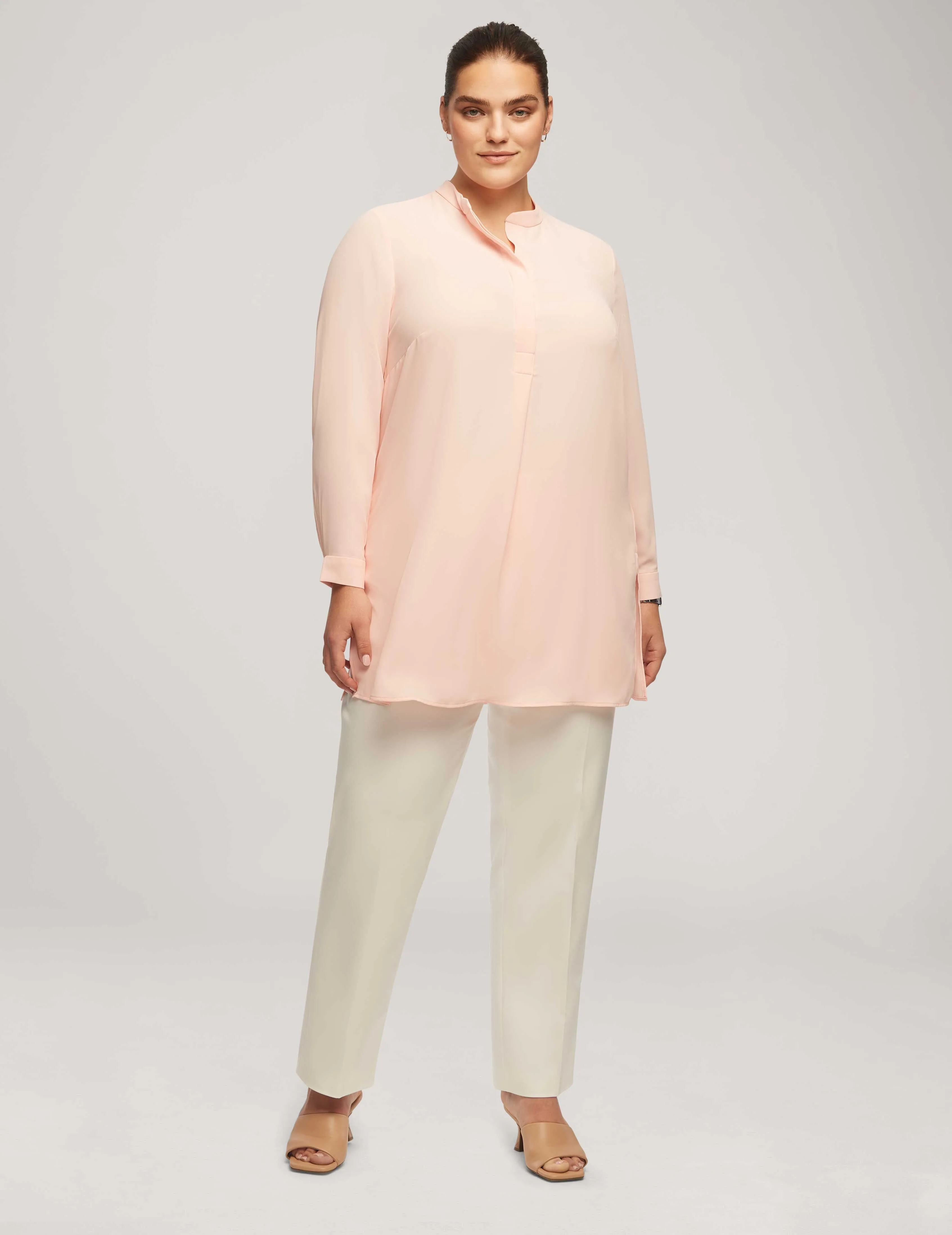 Plus Size Long Sleeve Popover Blouse - Sale sold by Anne Klein