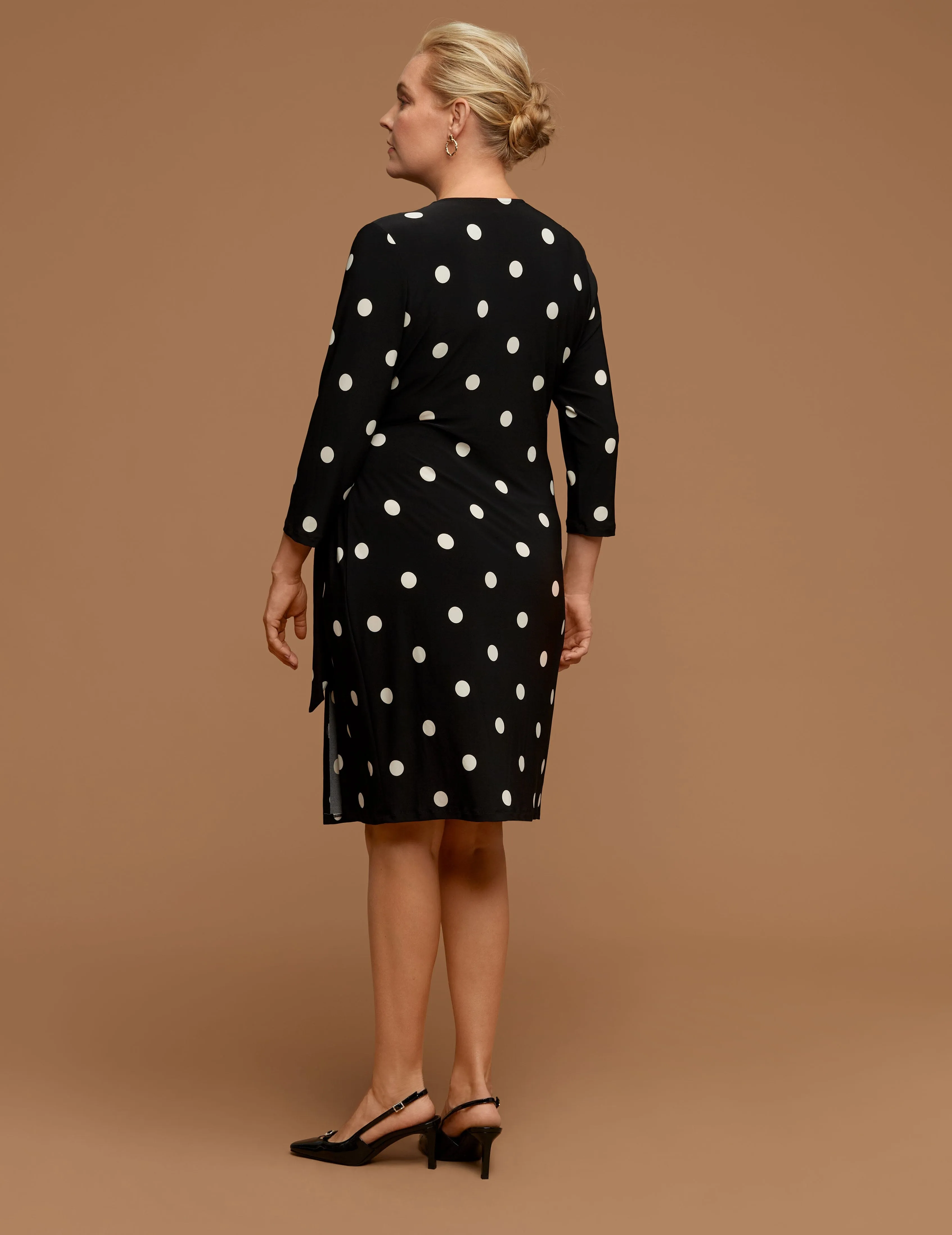 Plus Size Ity Sutton Dot Printed Classic Faux Wrap Dress - Sale sold by Anne Klein product image thumbnail 2