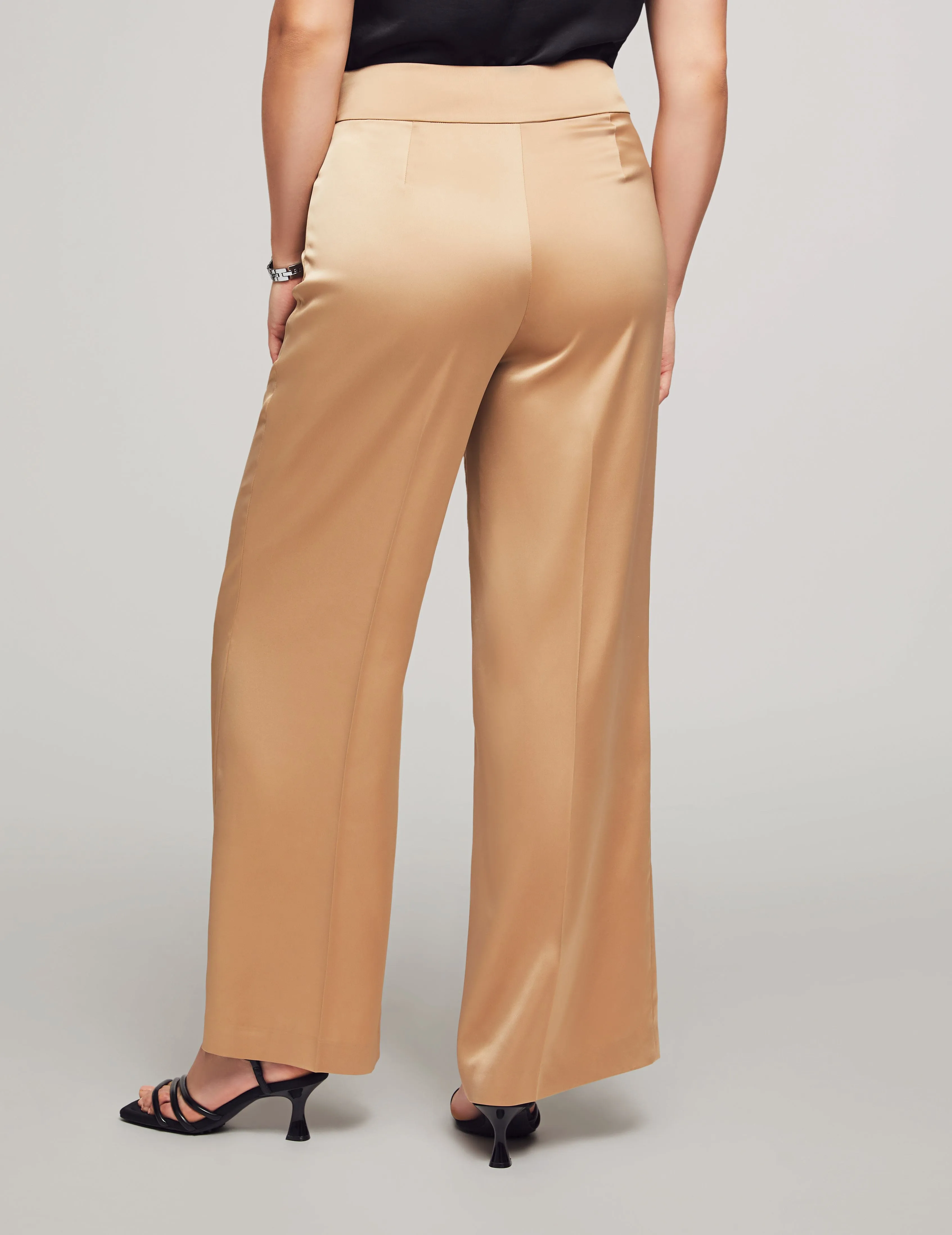 Montreal Satin High Rise Side Zip Wide Leg Pant - Sale sold by Anne Klein product image thumbnail 2
