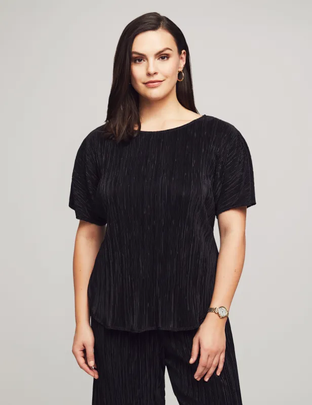 Bateau Dolman Pullover Mini Pleated Knit - Sale sold by Anne Klein