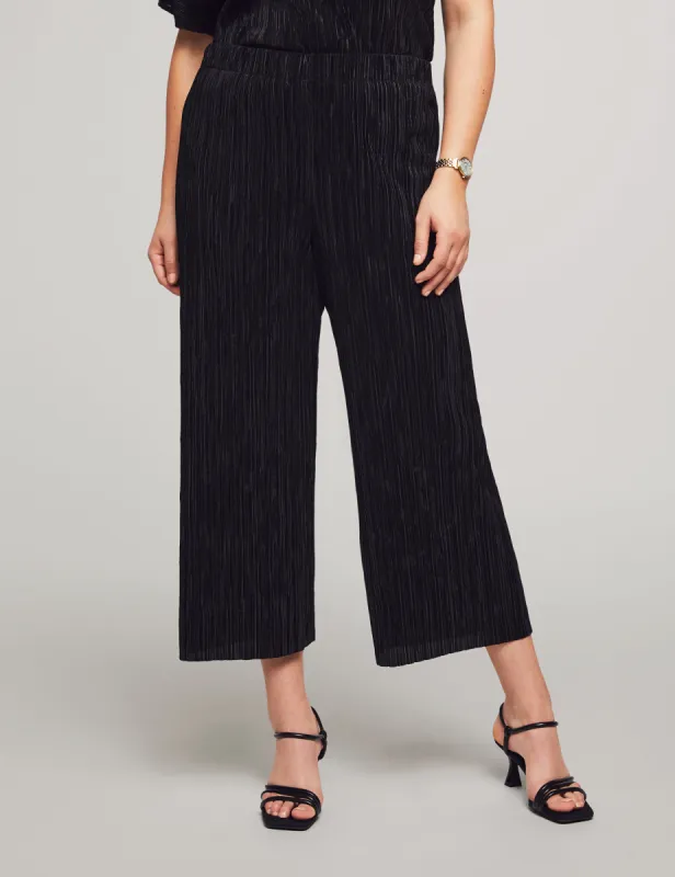 Pleated Knit Pull On Wide Leg Crop - Sale made by Kasper