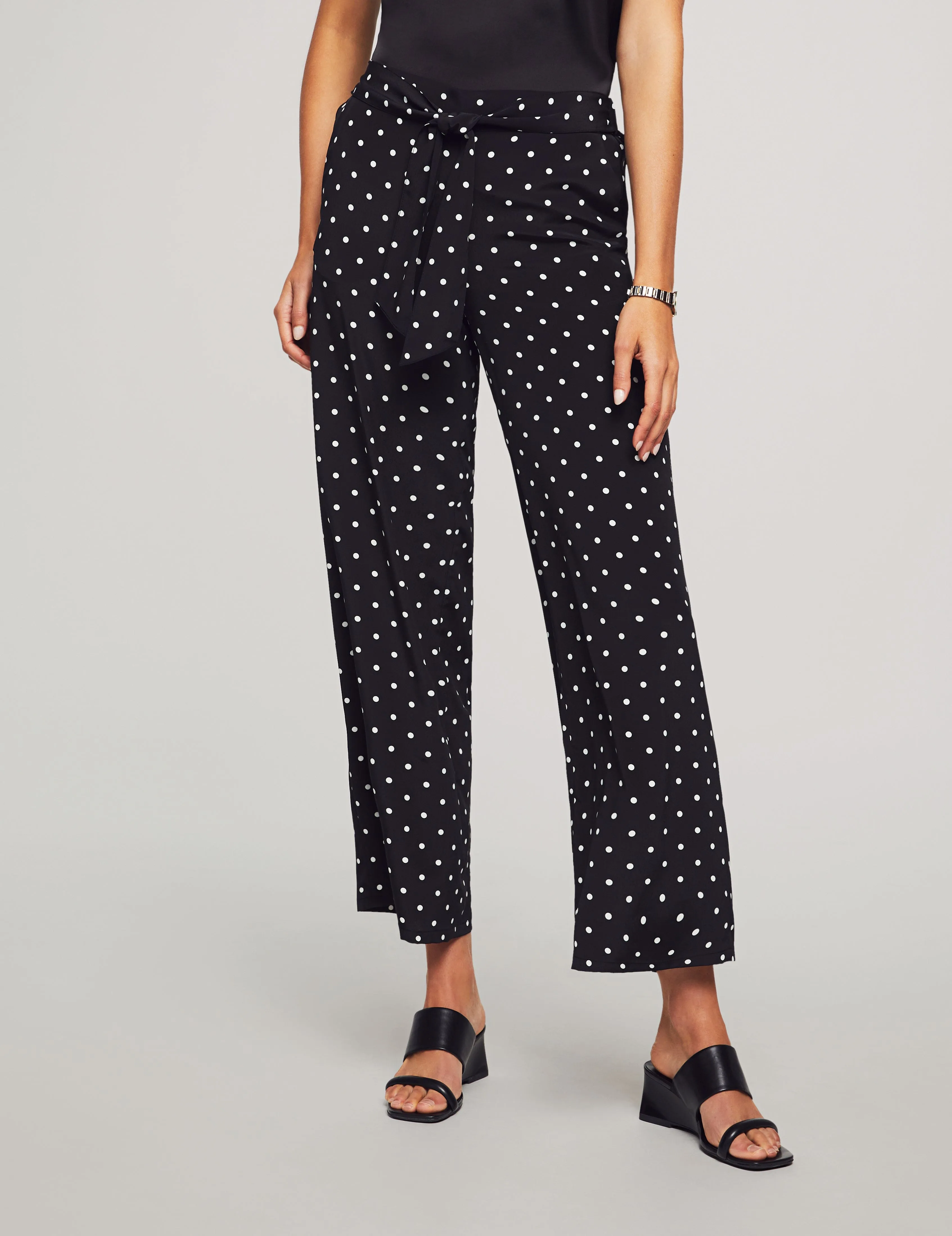 Printed Pull On Self Tie Wide Leg Pant - Sale sold by Anne Klein