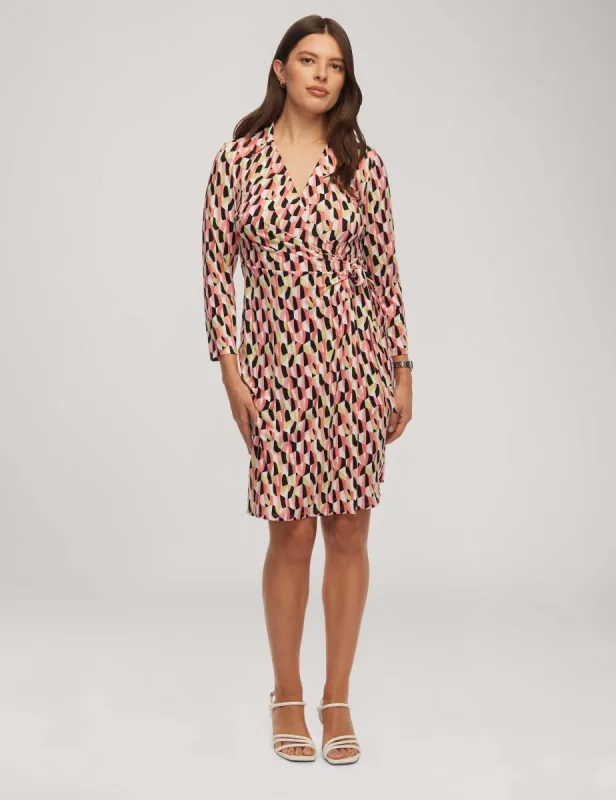 Printed Wrap Dress With Collar - Sale sold by Anne Klein