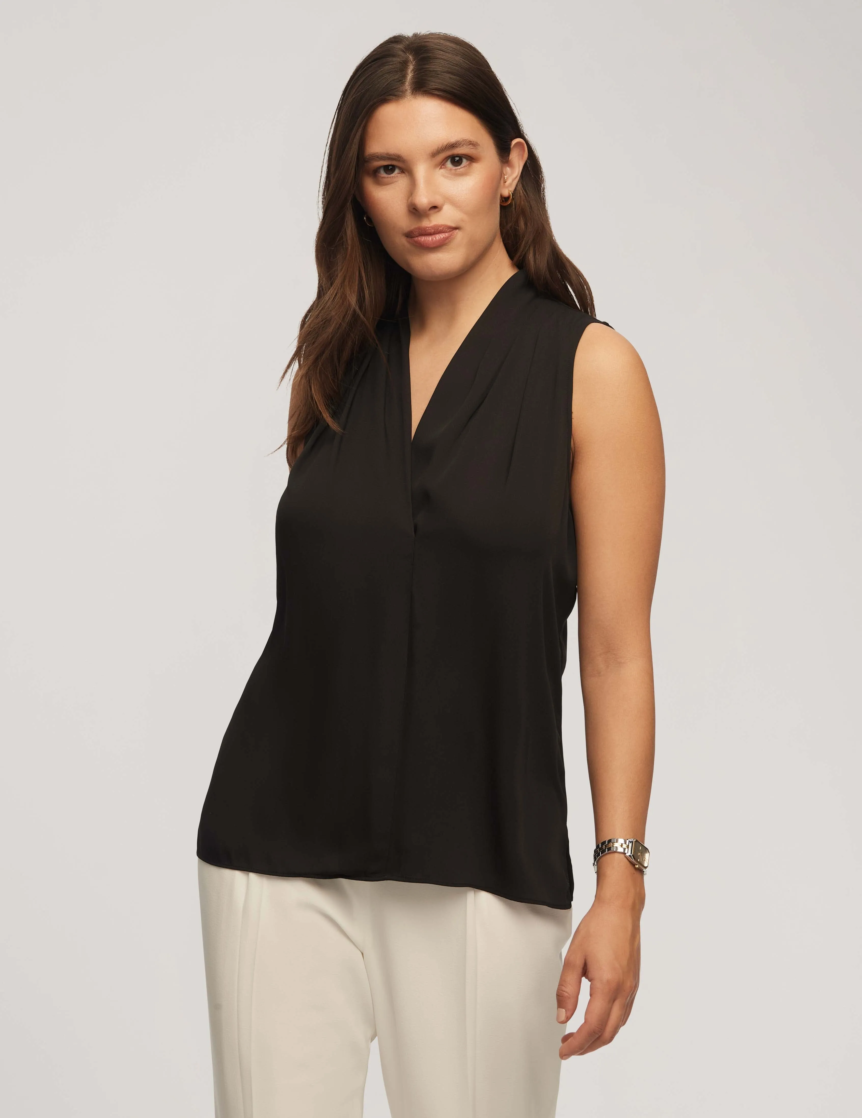 Sleeveless Pleated Shoulder Blouse - Sale sold by Anne Klein