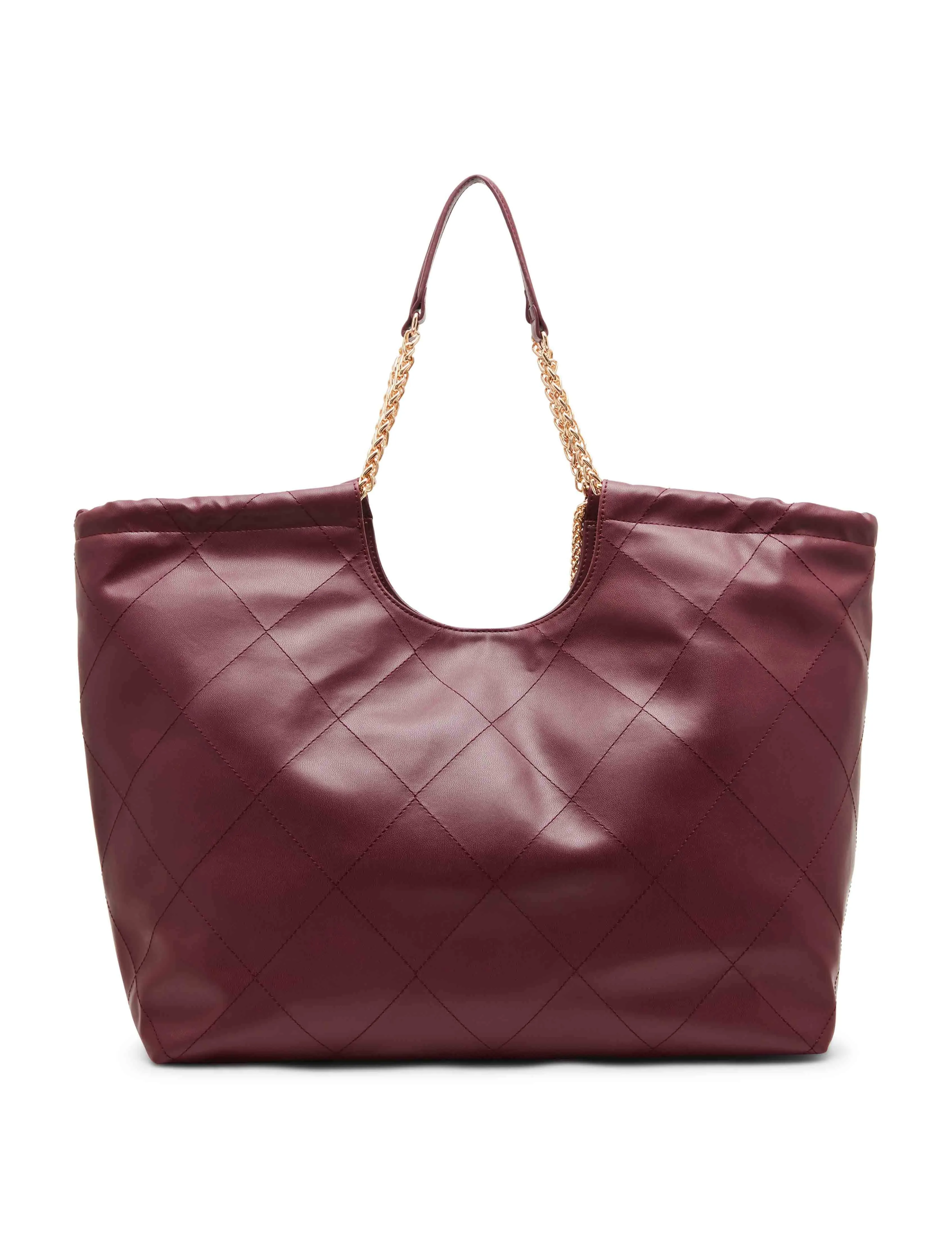 Large stitched quilted tote with chain strap sold by Anne Klein product image thumbnail 5