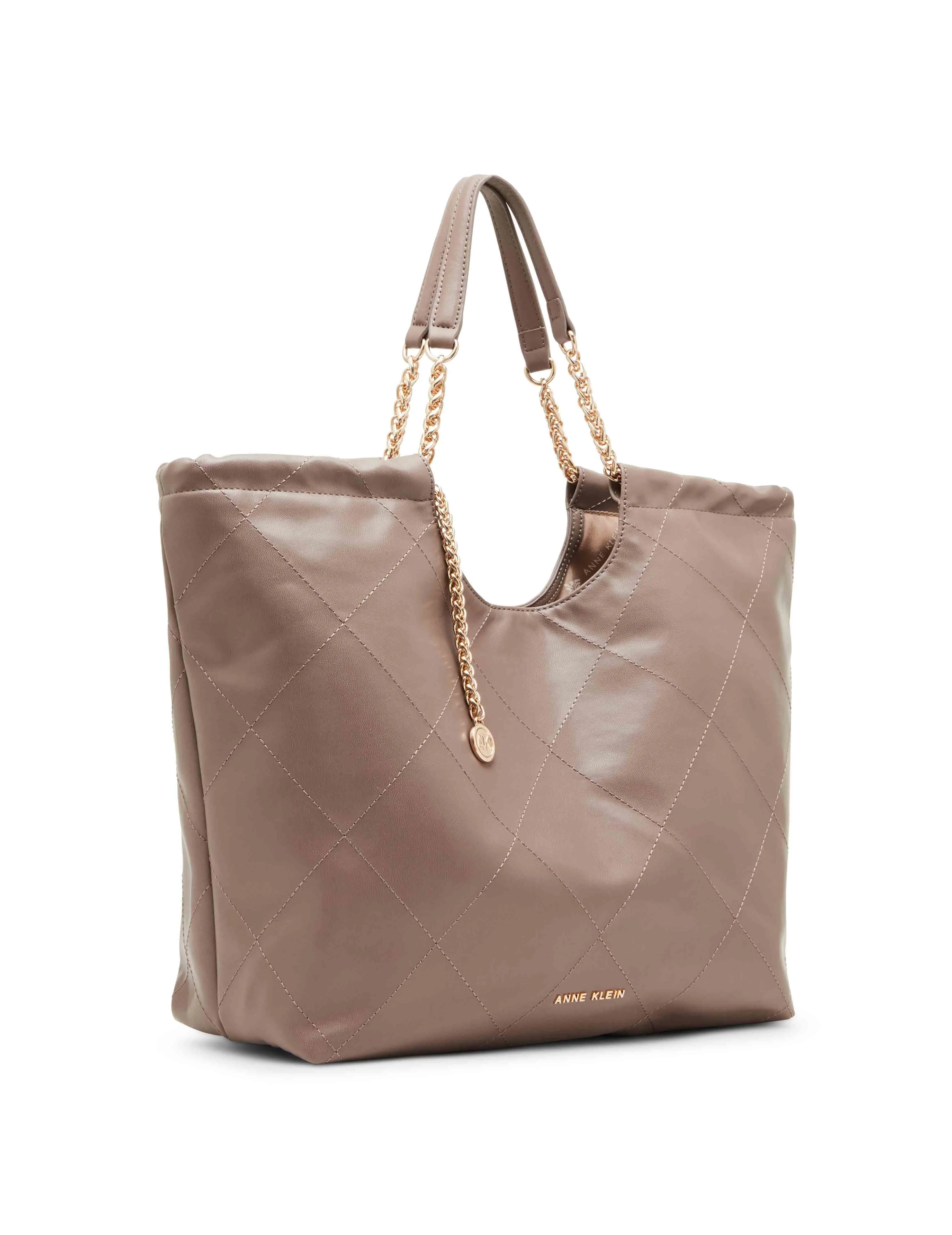 Medium stitched quilted tote with chain strap sold by Anne Klein product image thumbnail 2
