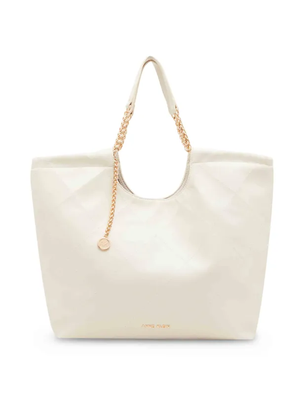 Medium stitched quilted tote with chain strap sold by Anne Klein