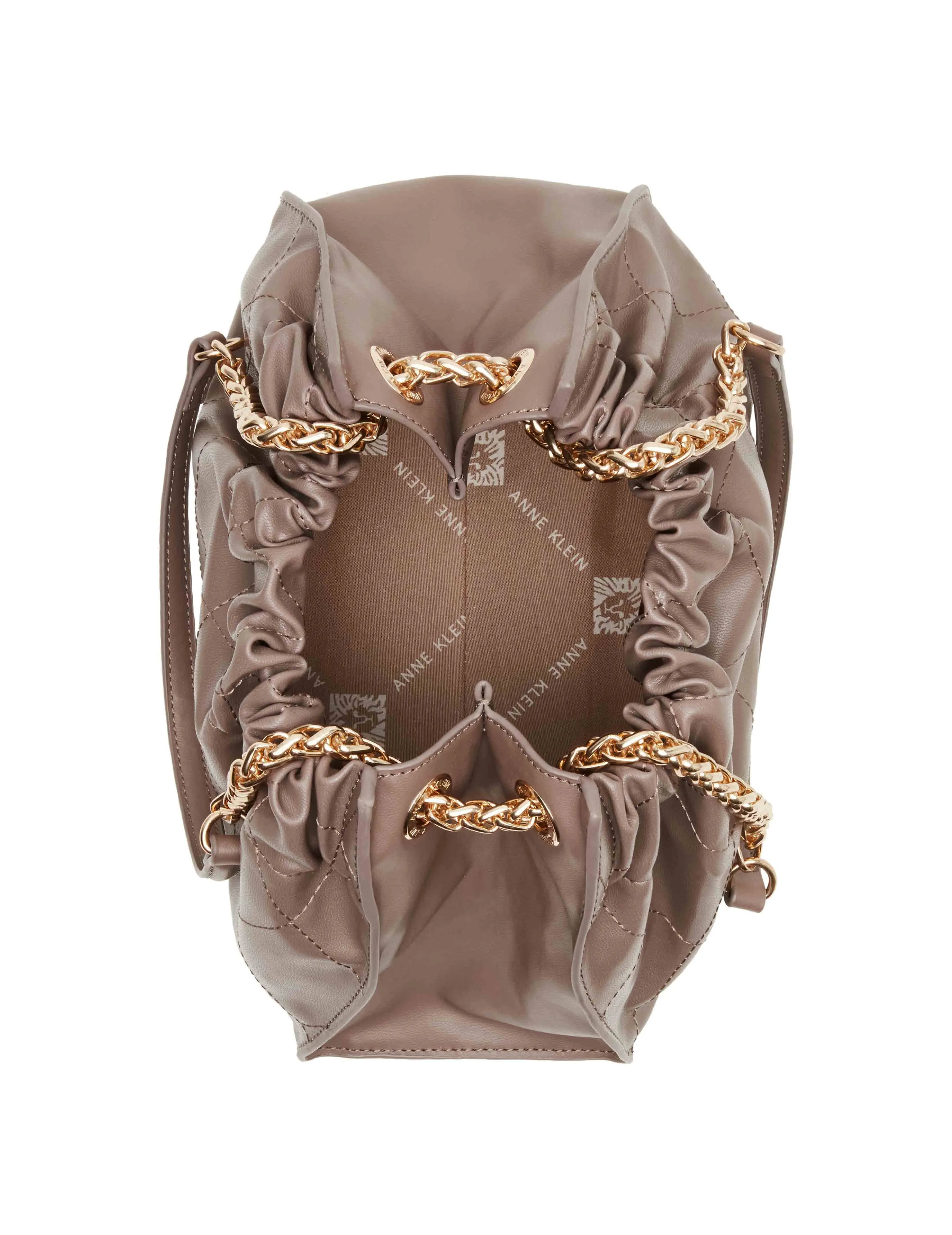 Quilted stitched Cinched closure satchel sold by Anne Klein product image thumbnail 3