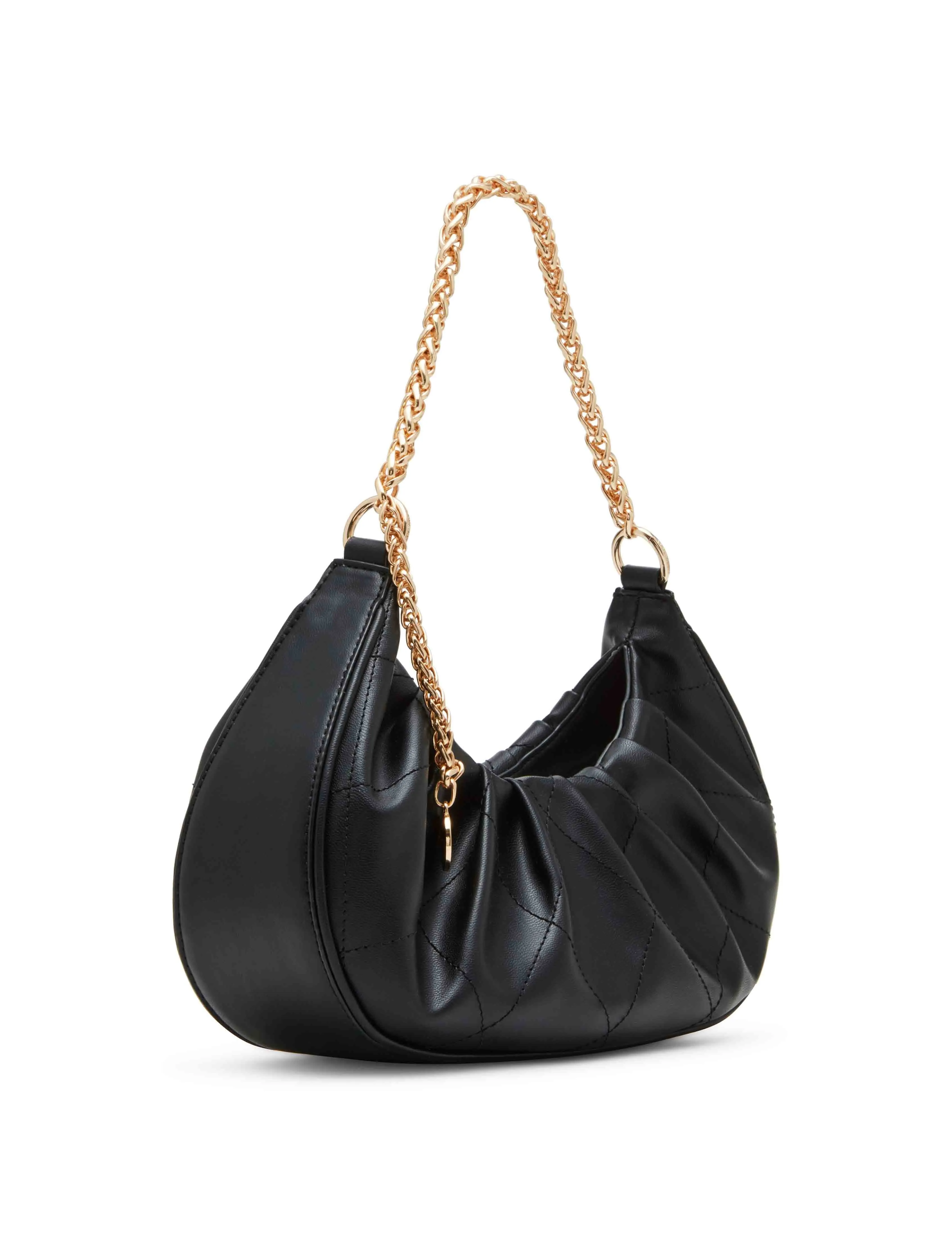 Small smooth stitched quilted crescent shoulder bag sold by Anne Klein product image thumbnail 2