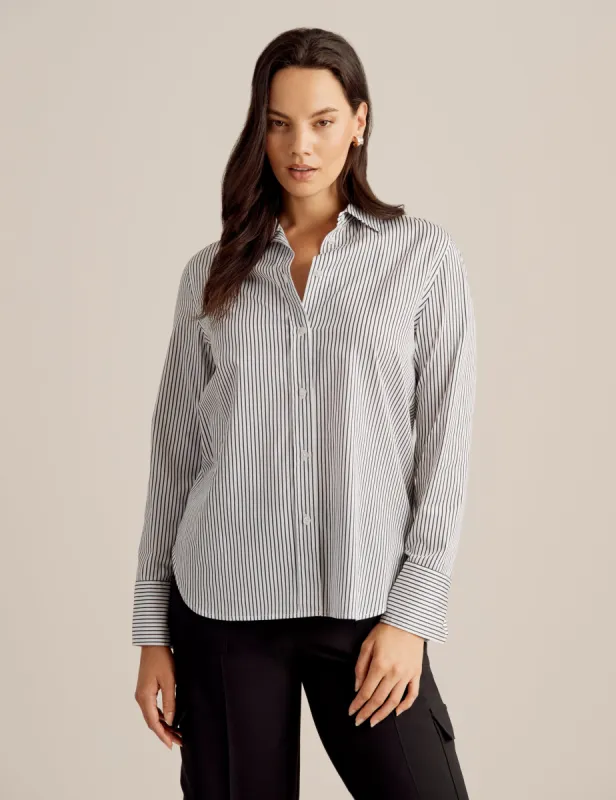 Long Sleeve Collared Button Front Shirt sold by Anne Klein