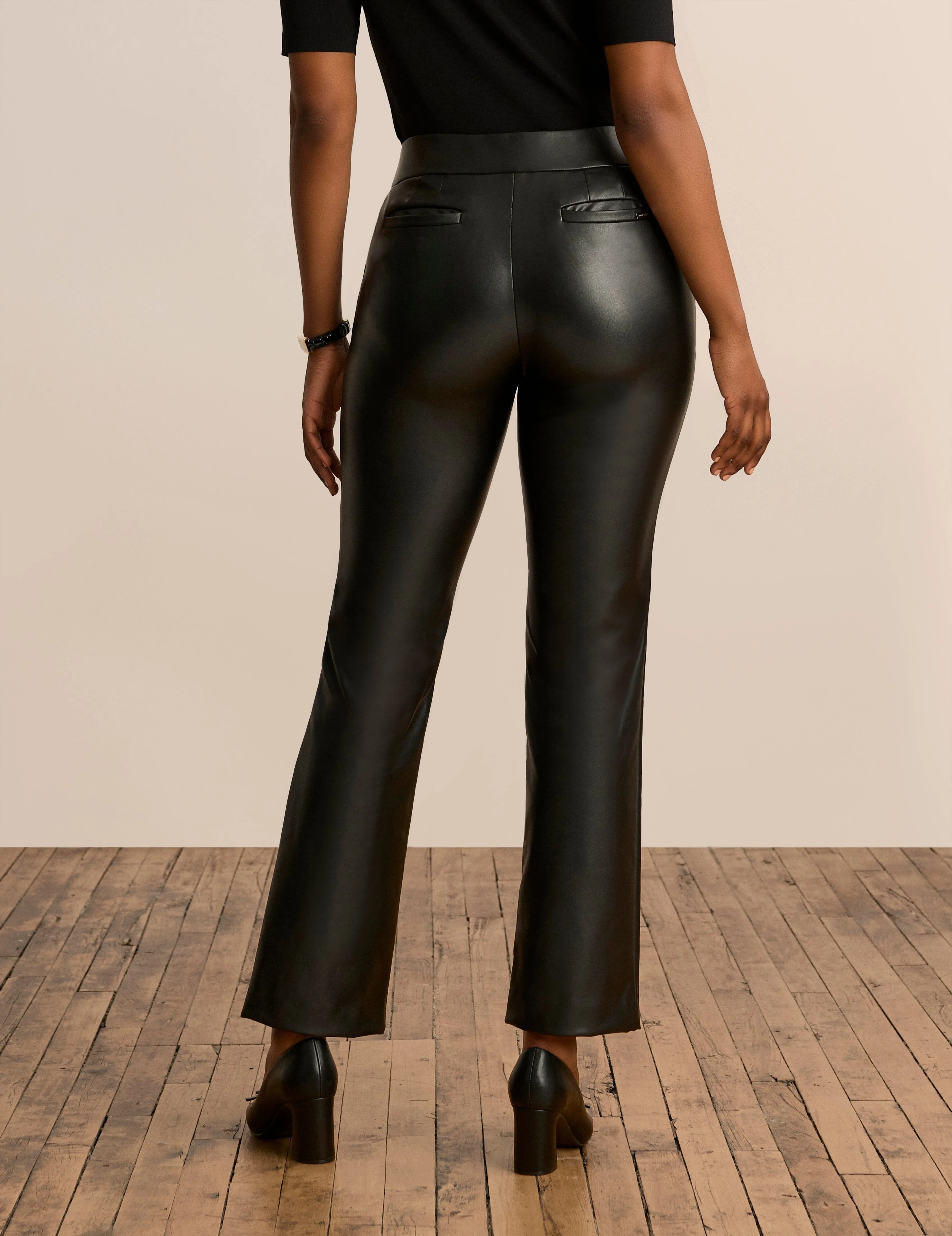 Vegan Leather Pull On Slash Pocket Trouser - Sale sold by Anne Klein product image thumbnail 2