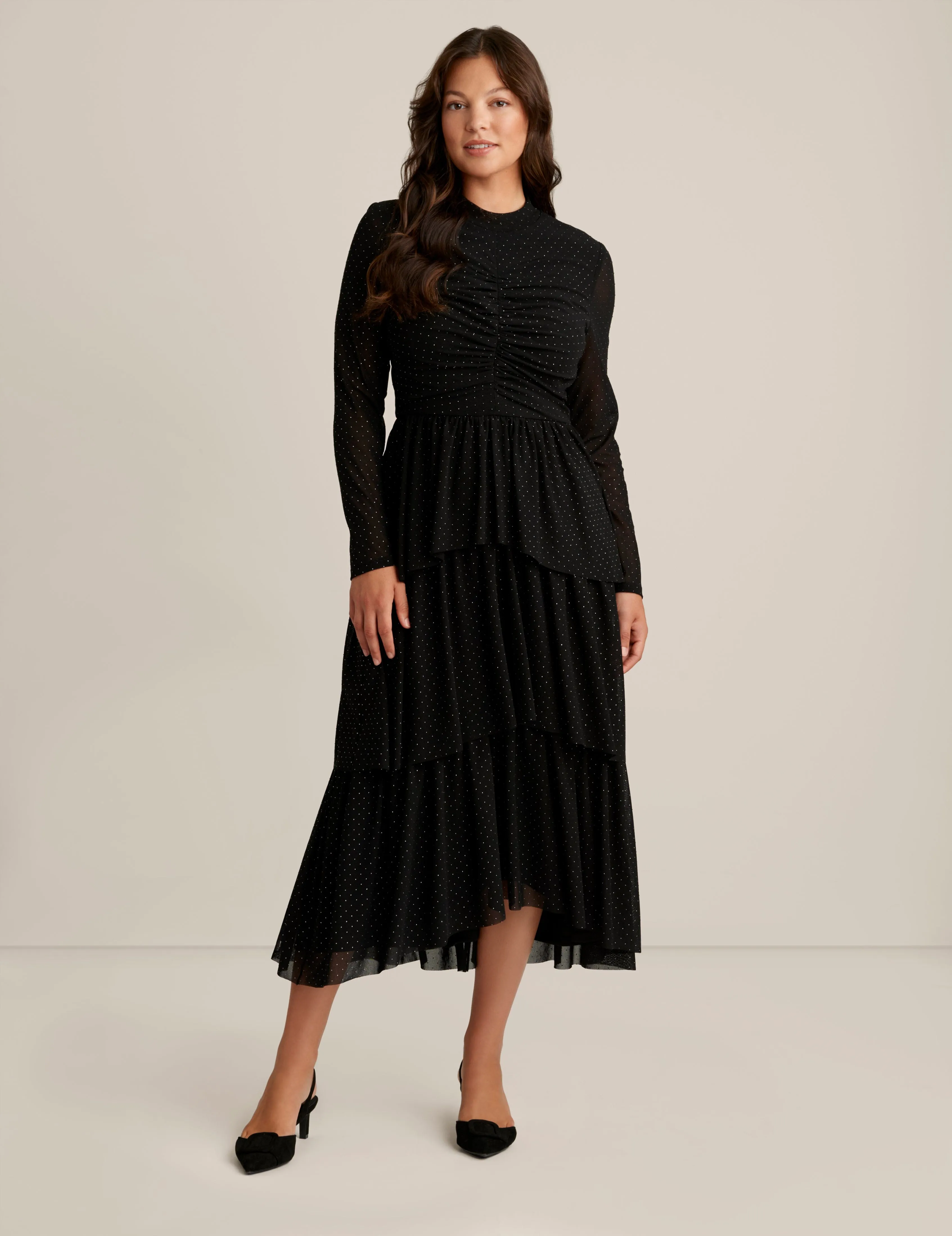 Mock Neck Tiered Dress - Sale sold by Anne Klein