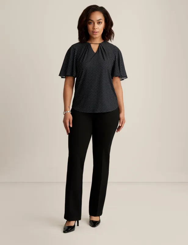 Printed Ity Pleat Neck Top sold by Anne Klein