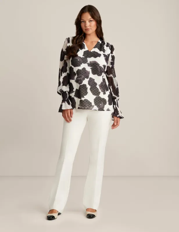 Long Sleeve V Neck Blouse sold by Anne Klein