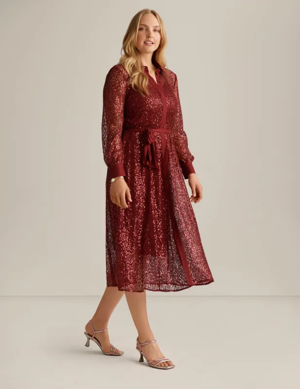 Mixed Media A-Line Shirt Dress - Sale sold by Anne Klein