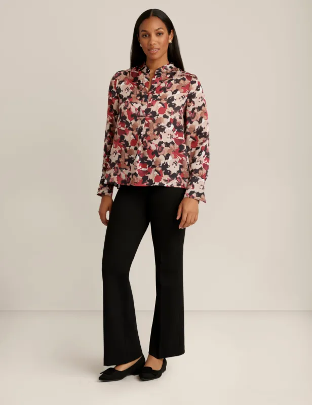Long Sleeve V Neck Pleat Front Blouse - Sale sold by Anne Klein