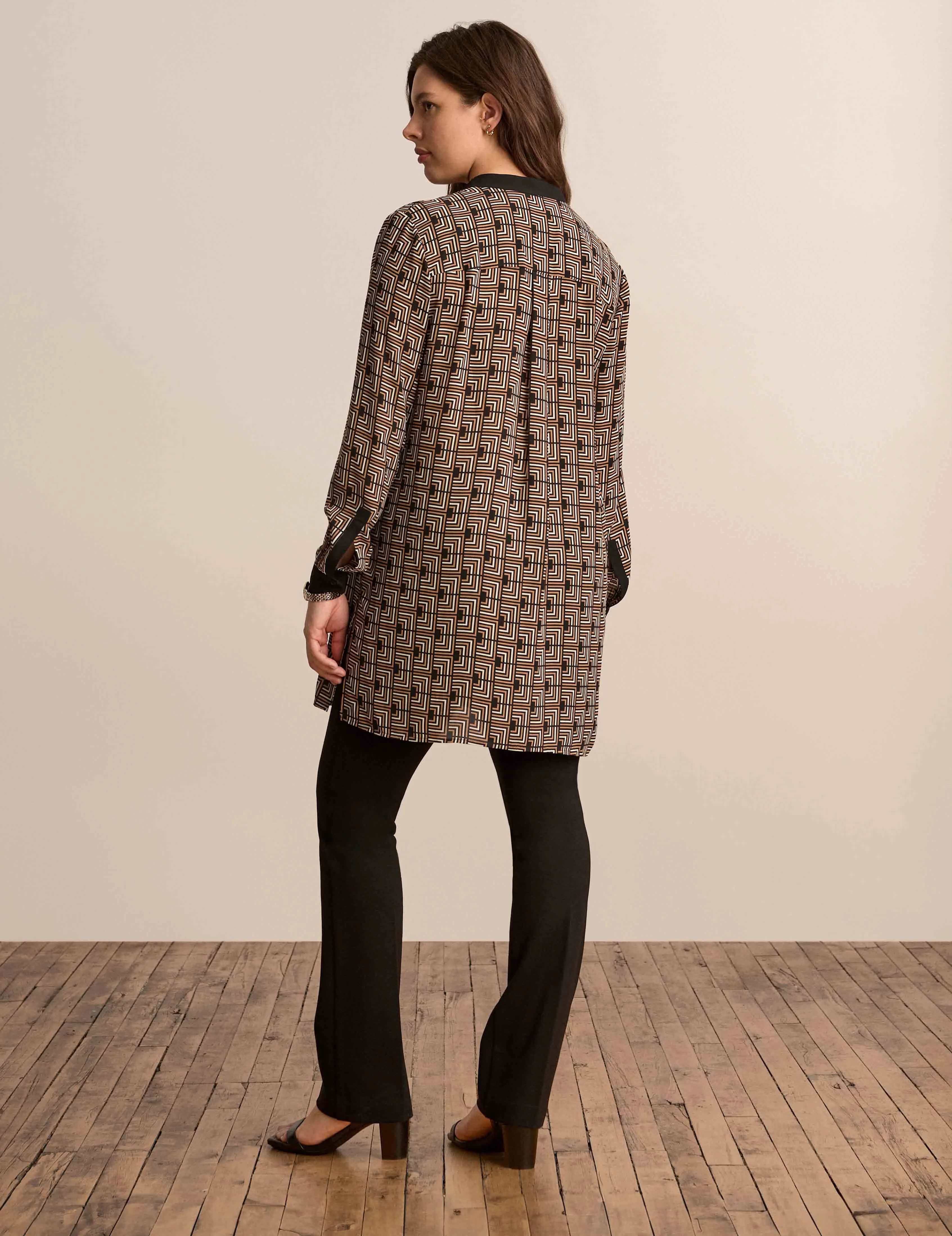 Color Block Long Sleeve Popover Tunic - Sale sold by Anne Klein product image thumbnail 2