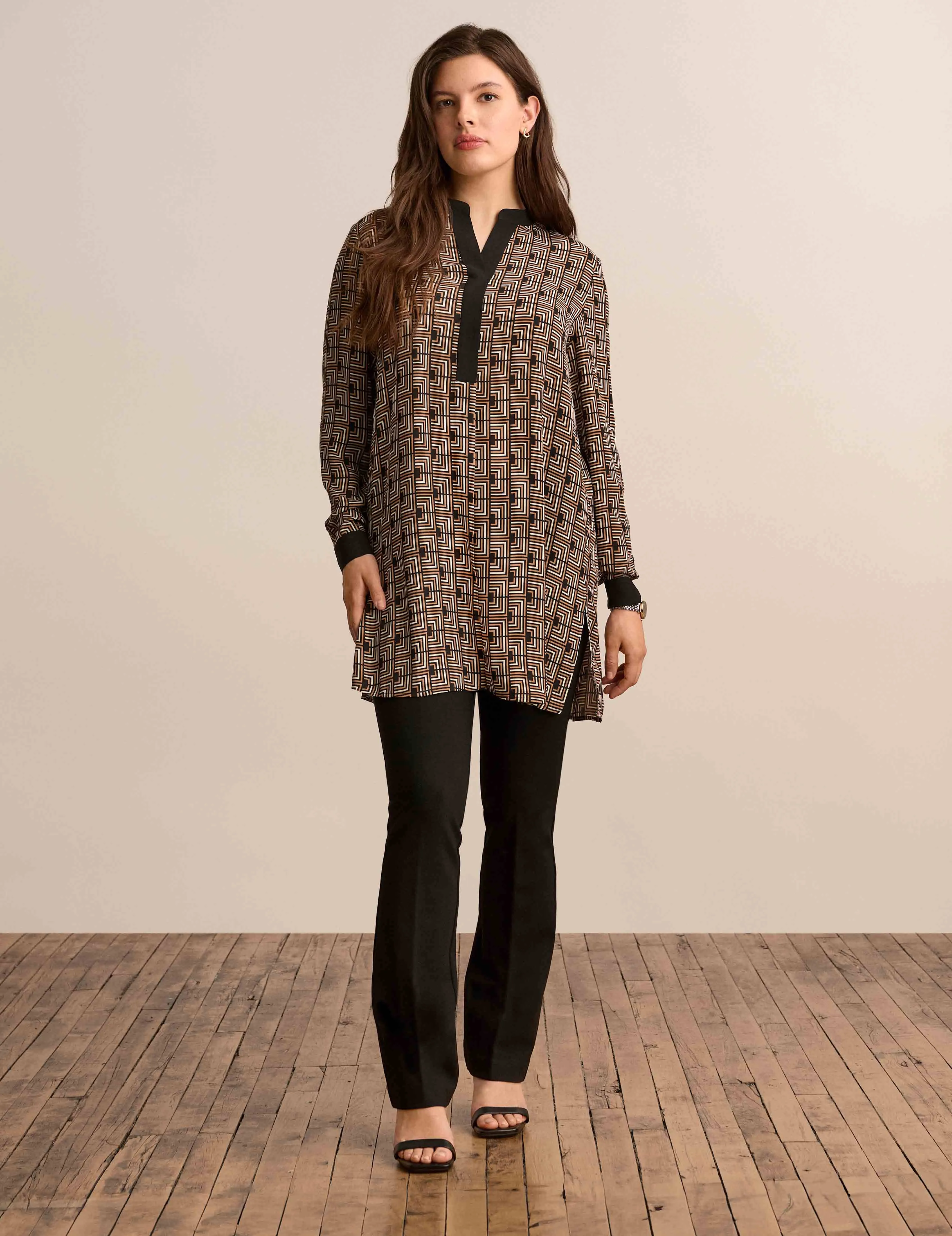 Color Block Long Sleeve Popover Tunic - Sale sold by Anne Klein