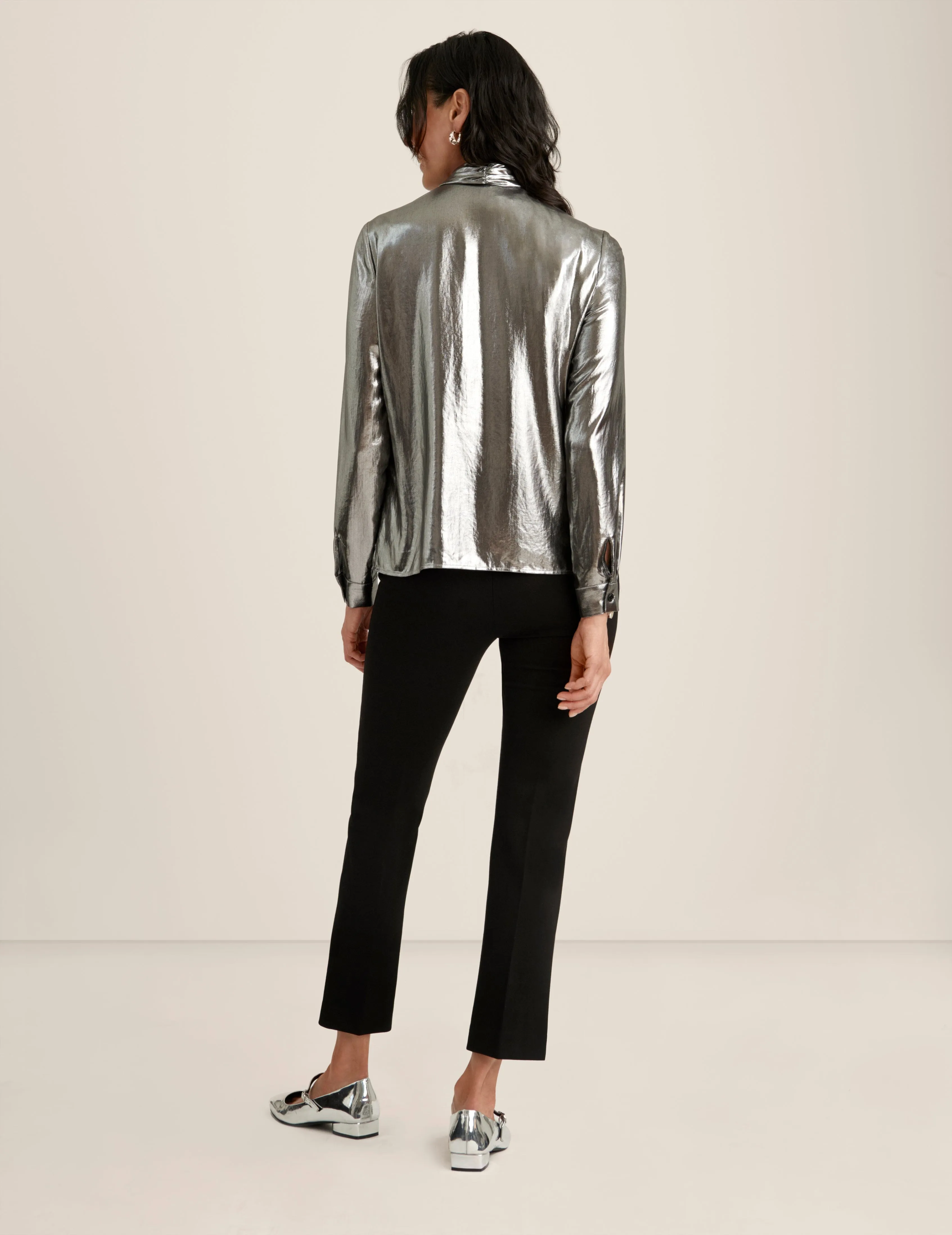 Petite Long Sleeve Tie Neck Blouse sold by Anne Klein product image thumbnail 2