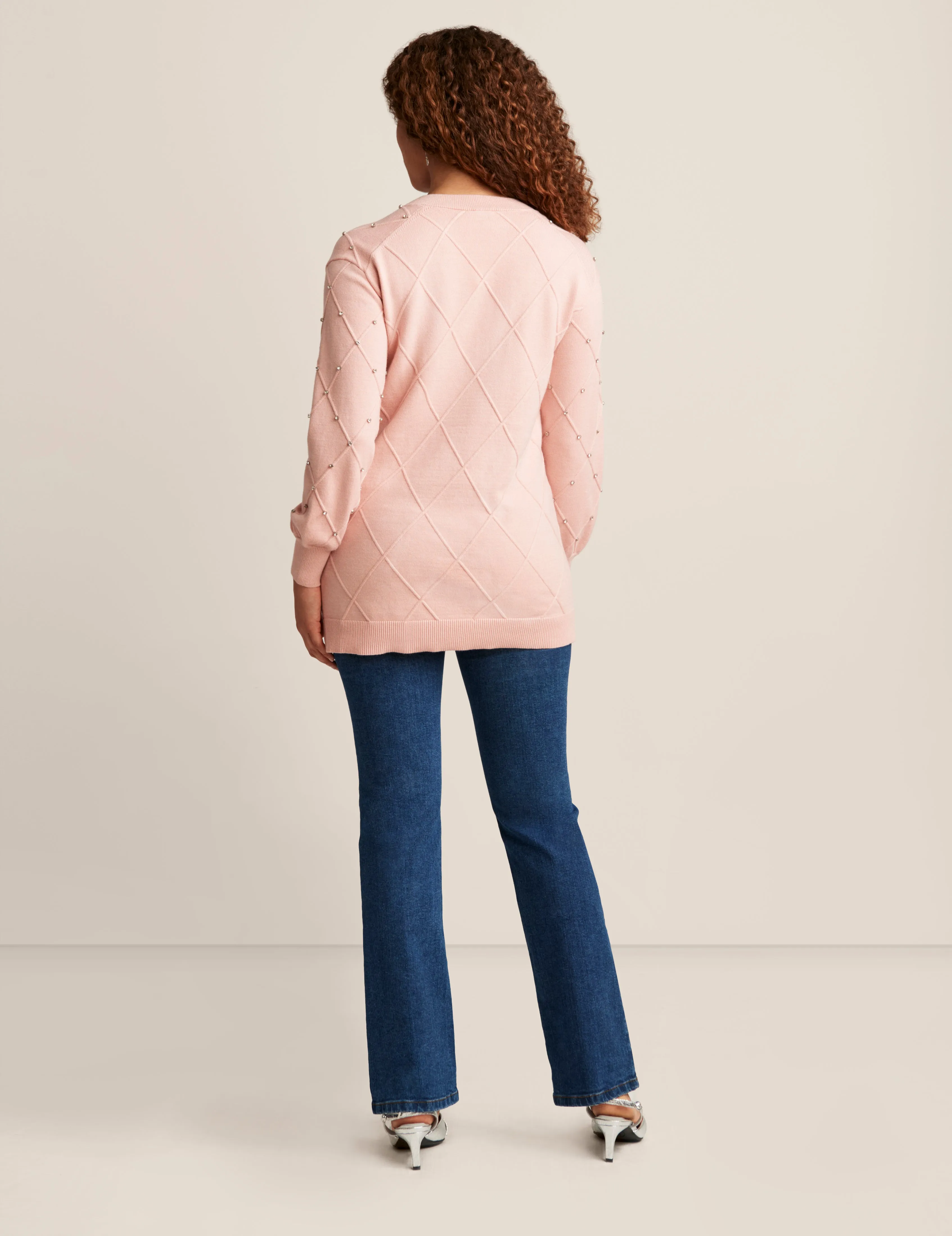 Embellished V Neck Sweater sold by Anne Klein product image thumbnail 3