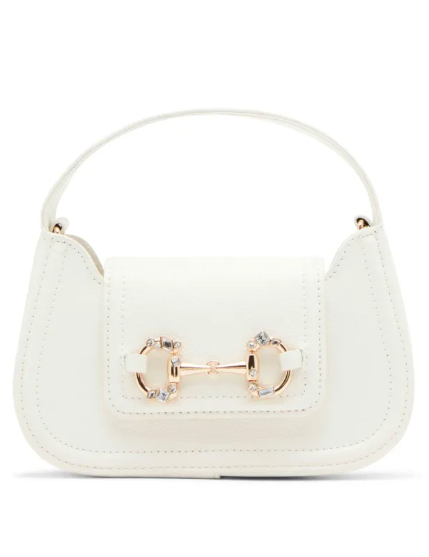Crystal horsebit mini top handle with convertible strap made by Anne Klein