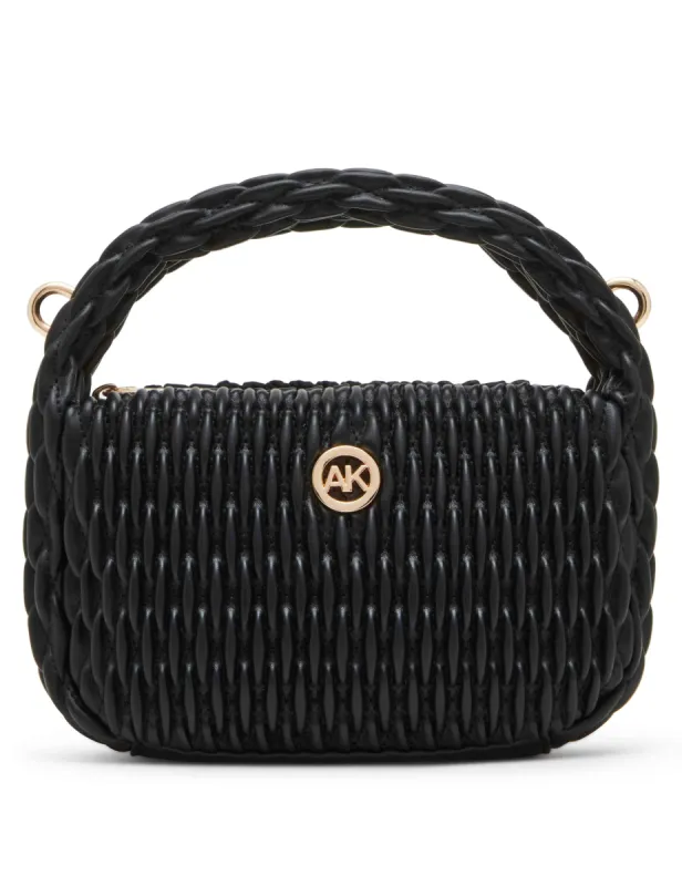 Rounded mini ruched crossbody sold by Anne Klein