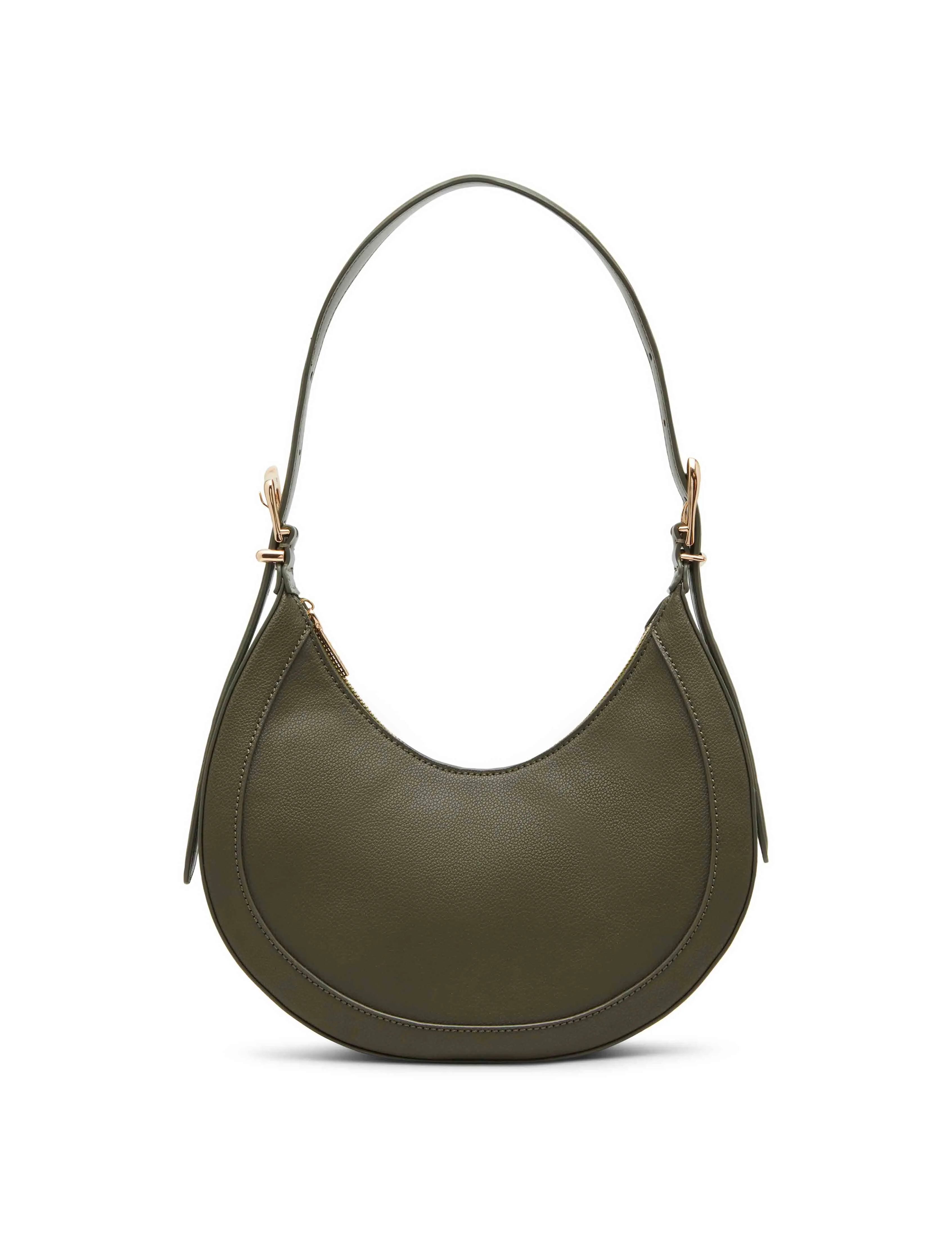 Sculpted Buckle Crescent Shoulder Bag sold by Anne Klein