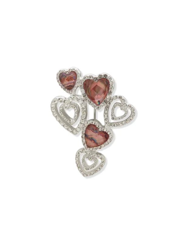 Pink Hearts Pin sold by Anne Klein