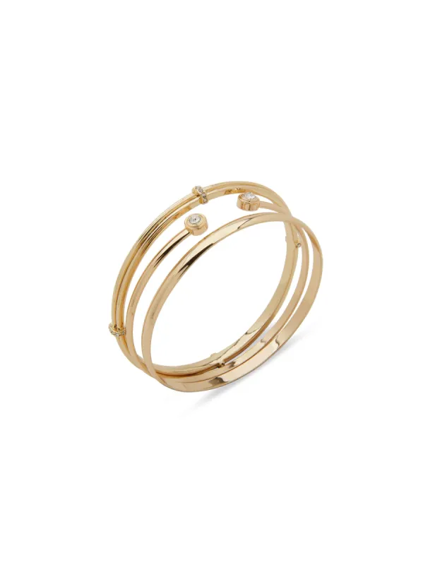 Bangle Set - Gold/Crystal sold by Anne Klein