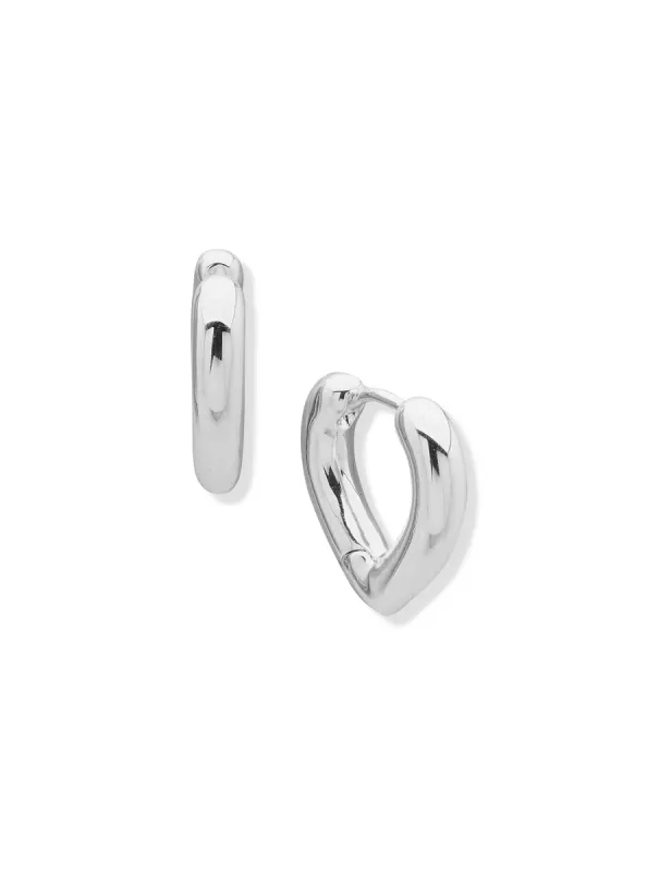 Silver Teardrop Huggie Earring made by Anne Klein