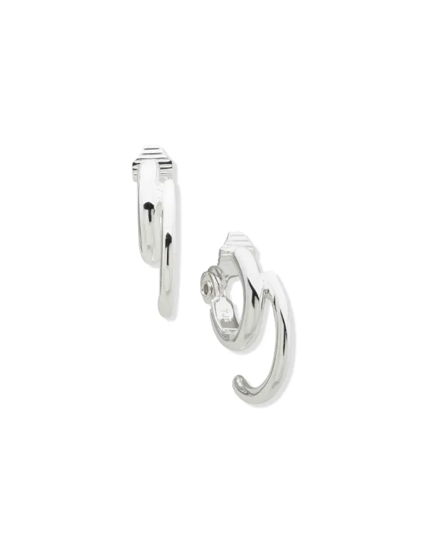 Silver Double Row Hoop Earring sold by Anne Klein