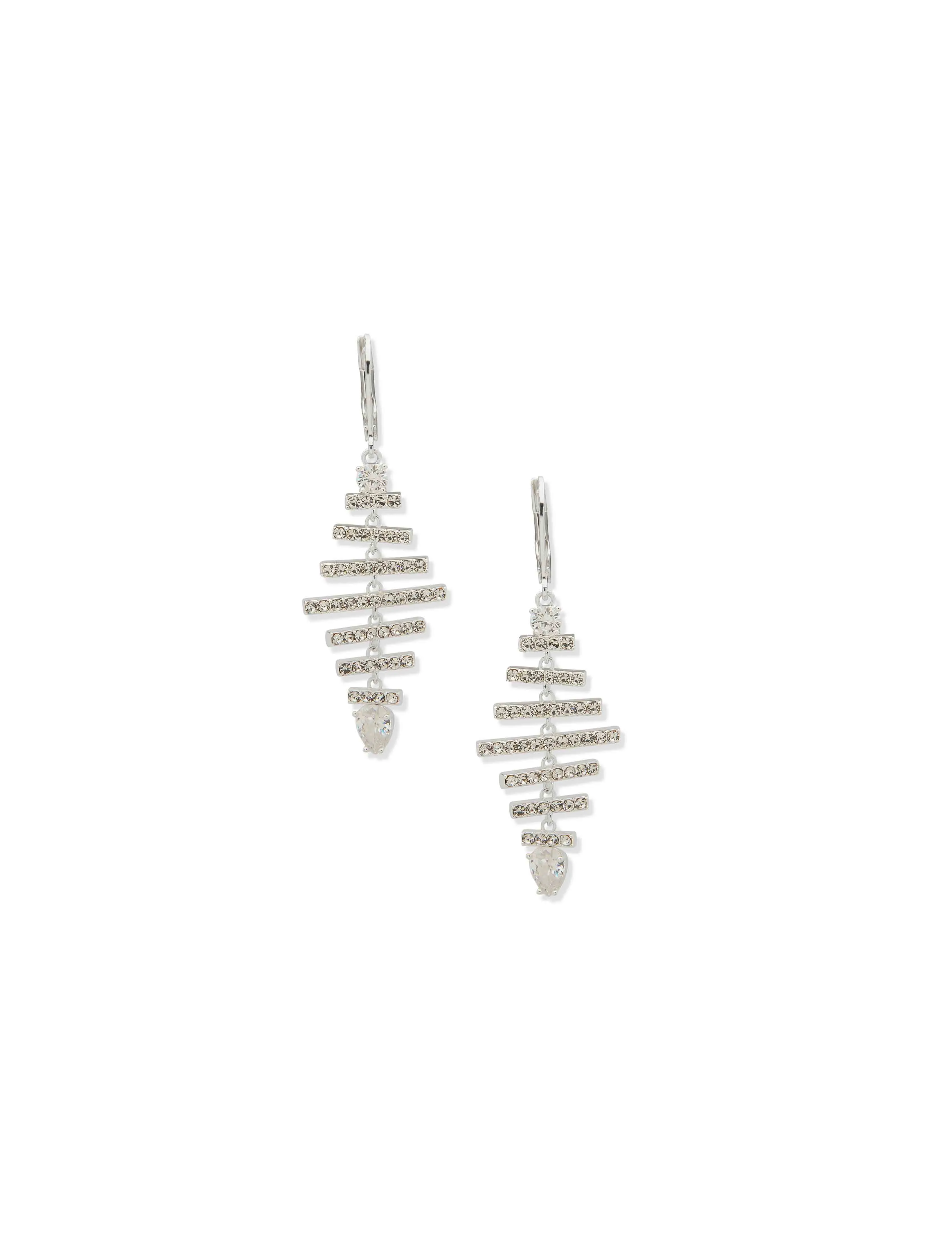 Drama Chandelier Earring - Silver/Crystal sold by Anne Klein