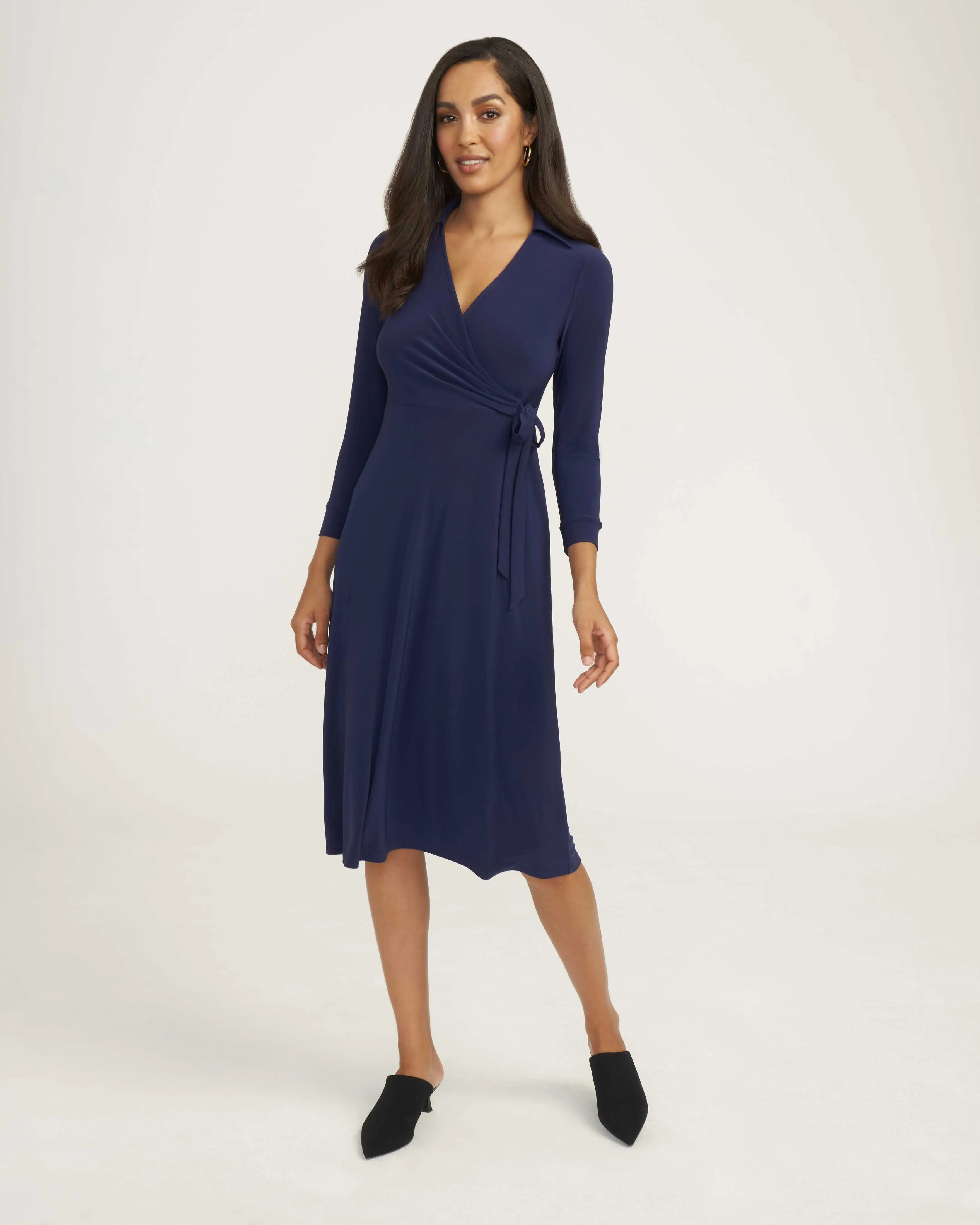 Solid Signature Collar Wrap Dress- Sale sold by Anne Klein product image thumbnail 2