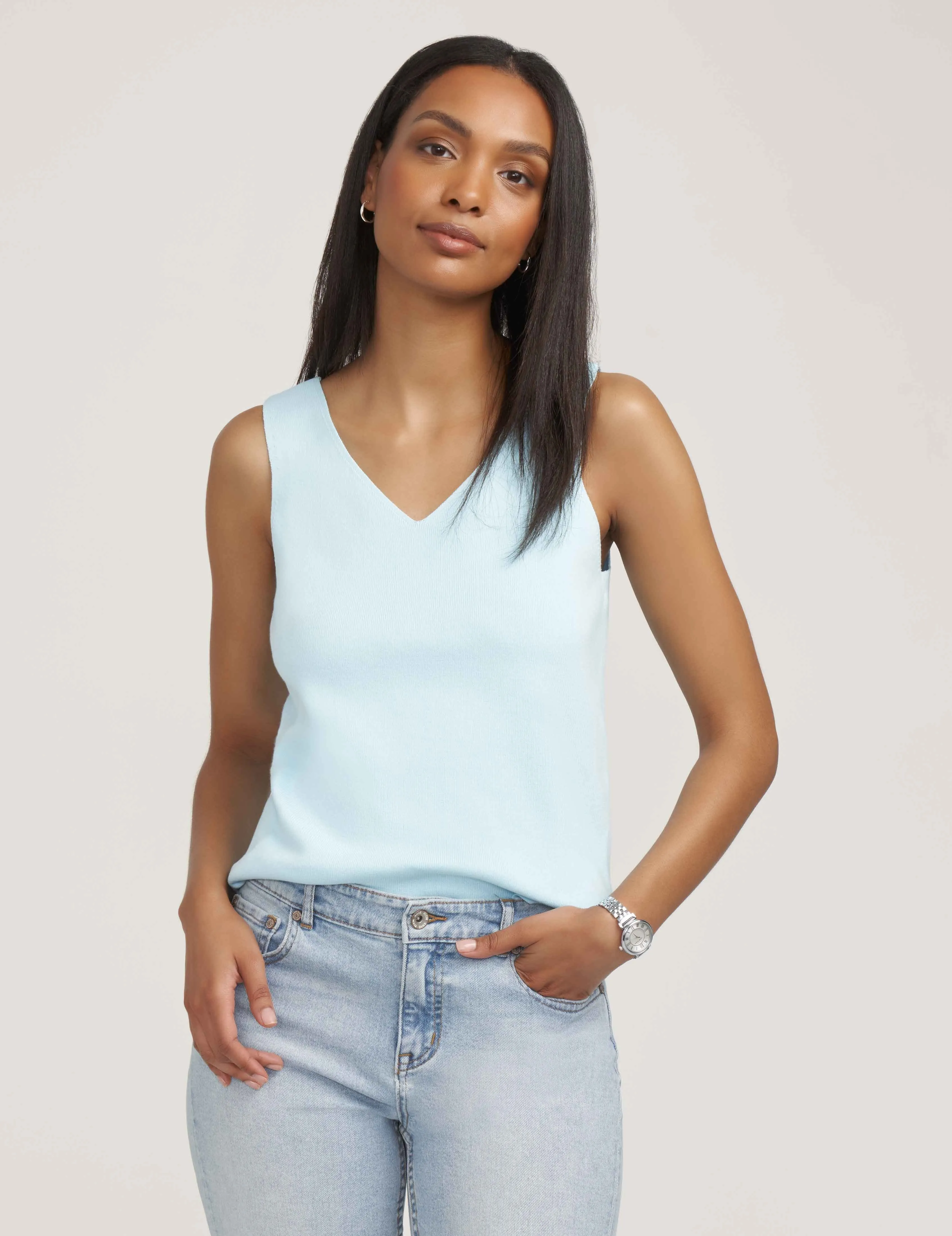 Double V Neck Tank- Sale sold by Anne Klein product image thumbnail 2