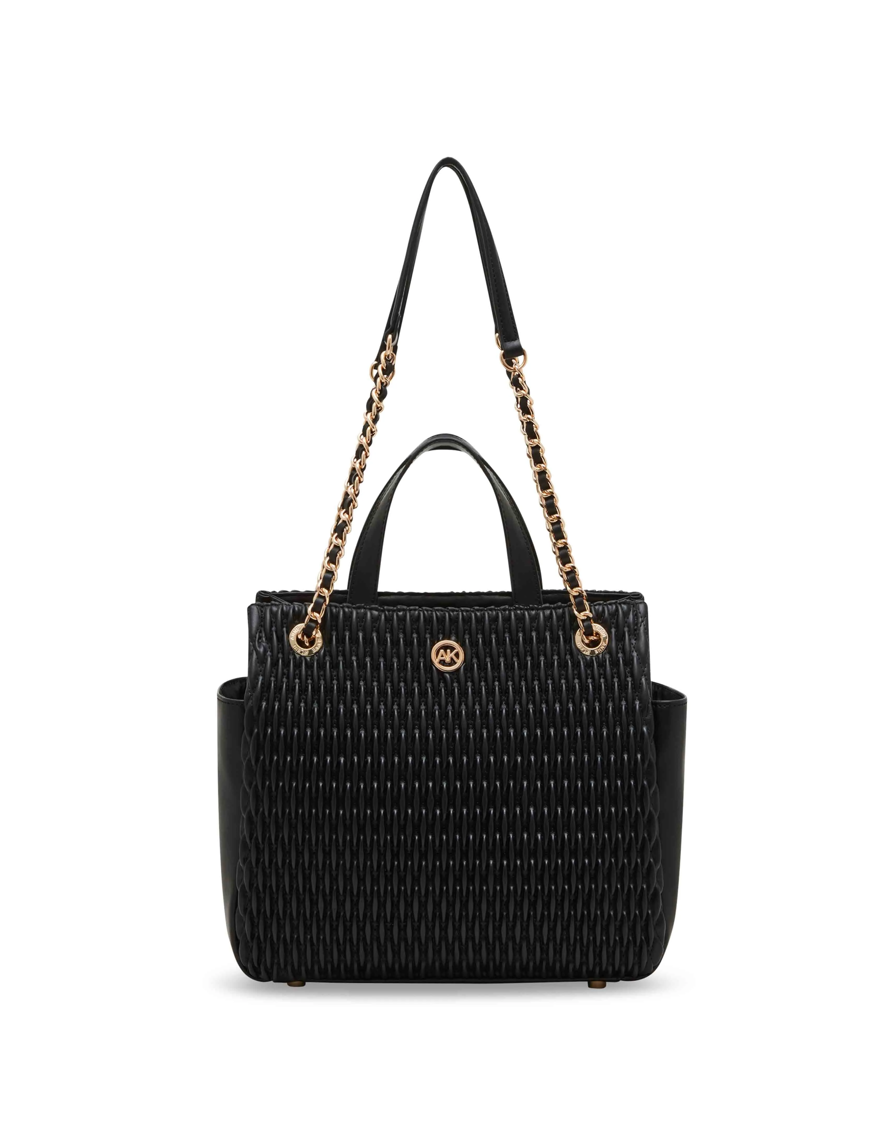 Small ruched tote with convertible strap sold by Anne Klein