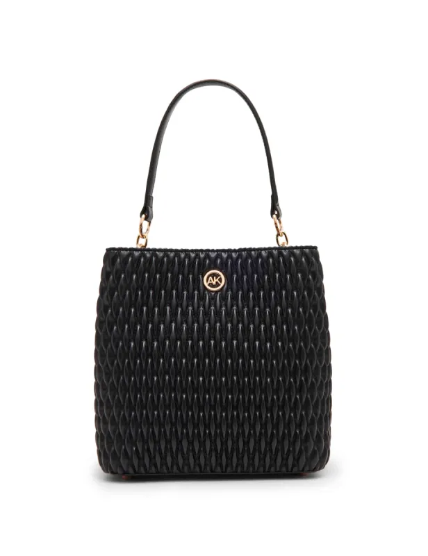 Ruched Quilted Bucket with Tubular Handle sold by Anne Klein