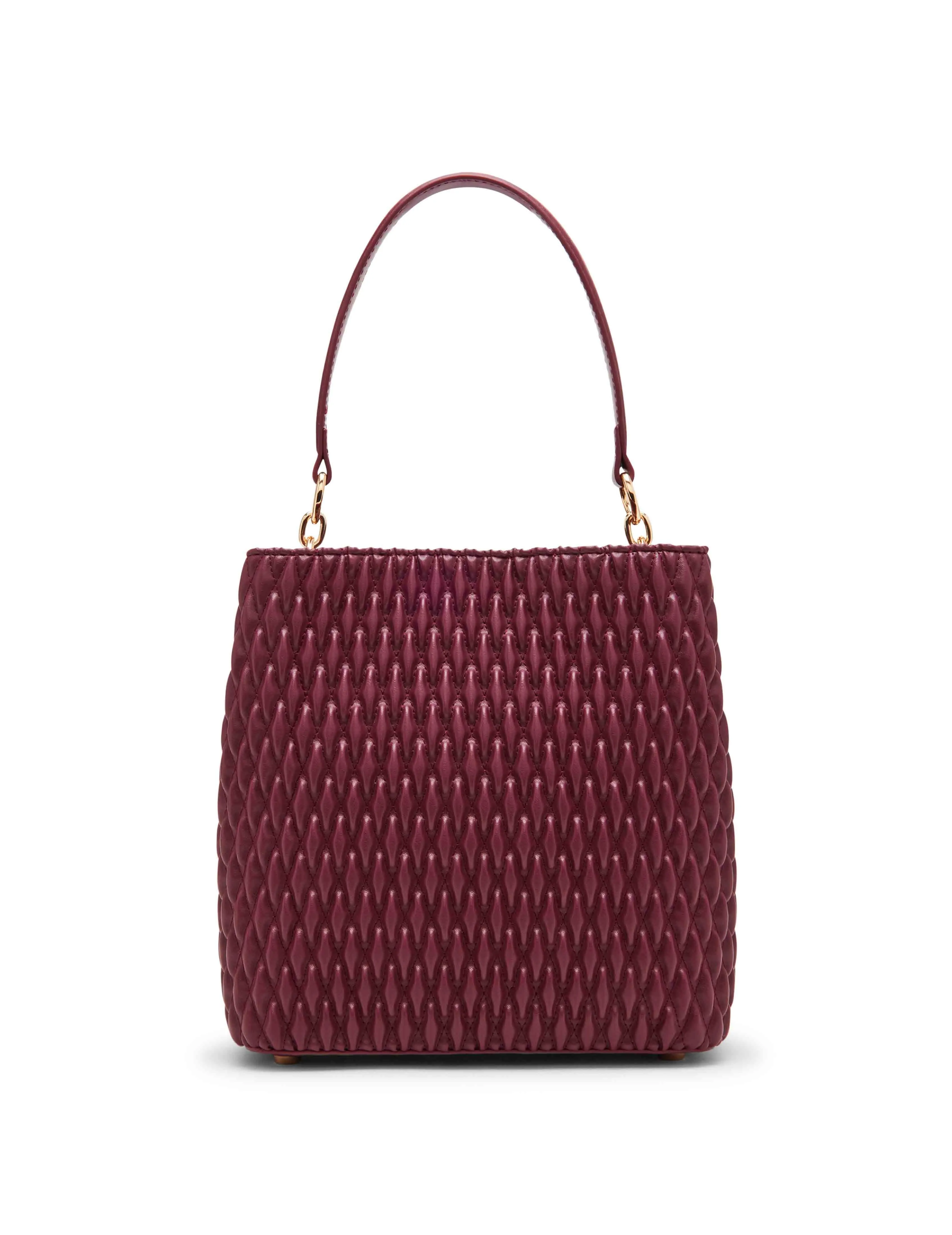 Ruched Quilted Bucket with Tubular Handle sold by Anne Klein product image thumbnail 3