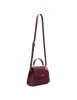 Medium ruched flap top handle with convertible strap sold by Anne Klein