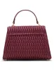 Medium ruched flap top handle with convertible strap sold by Anne Klein