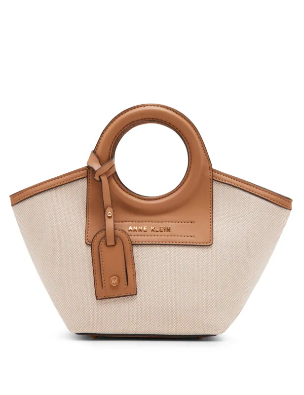 Round Handle Straw Satchel sold by Anne Klein