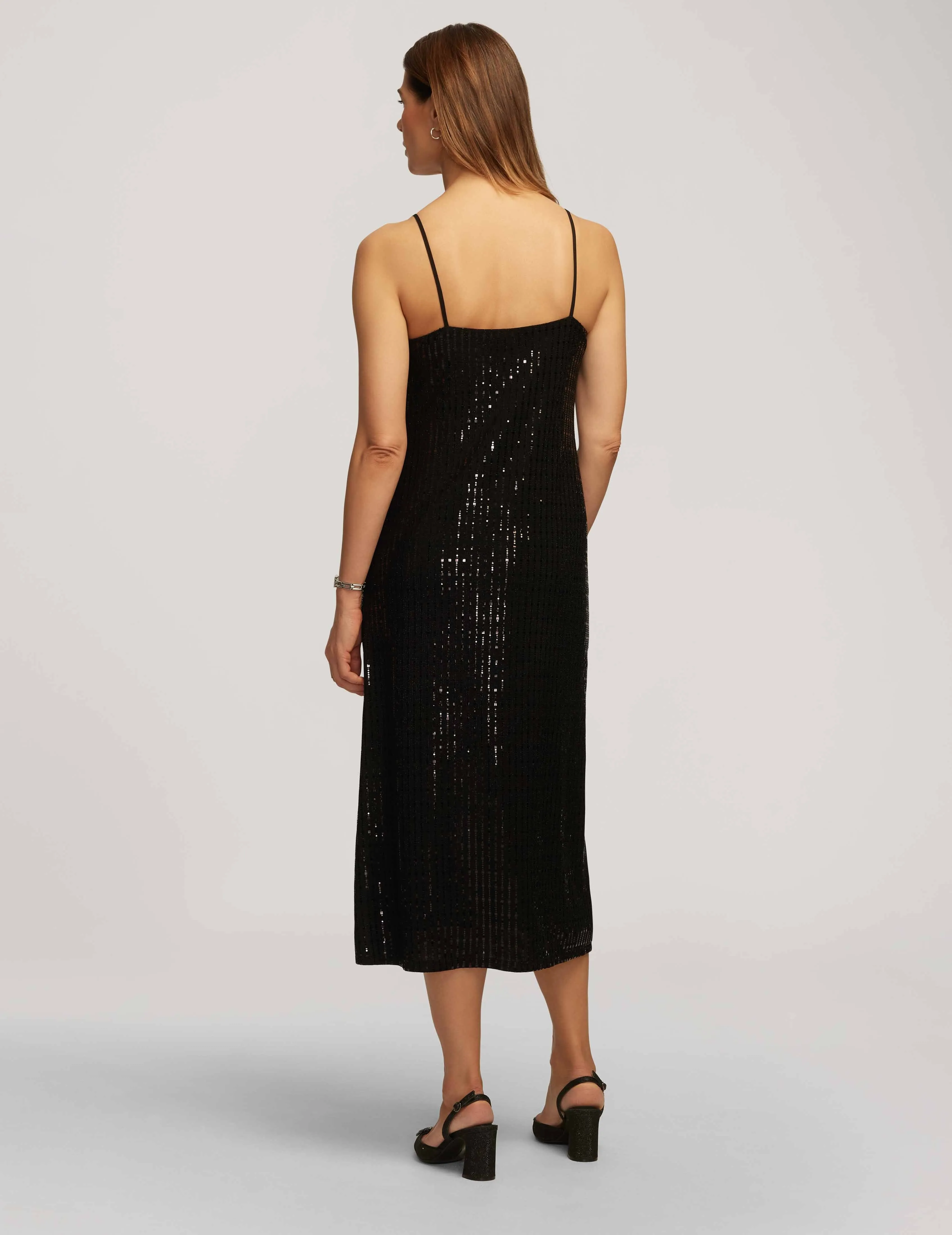 Linear Shine V-Neck Cami Midi Dress - Sale sold by Anne Klein product image thumbnail 3